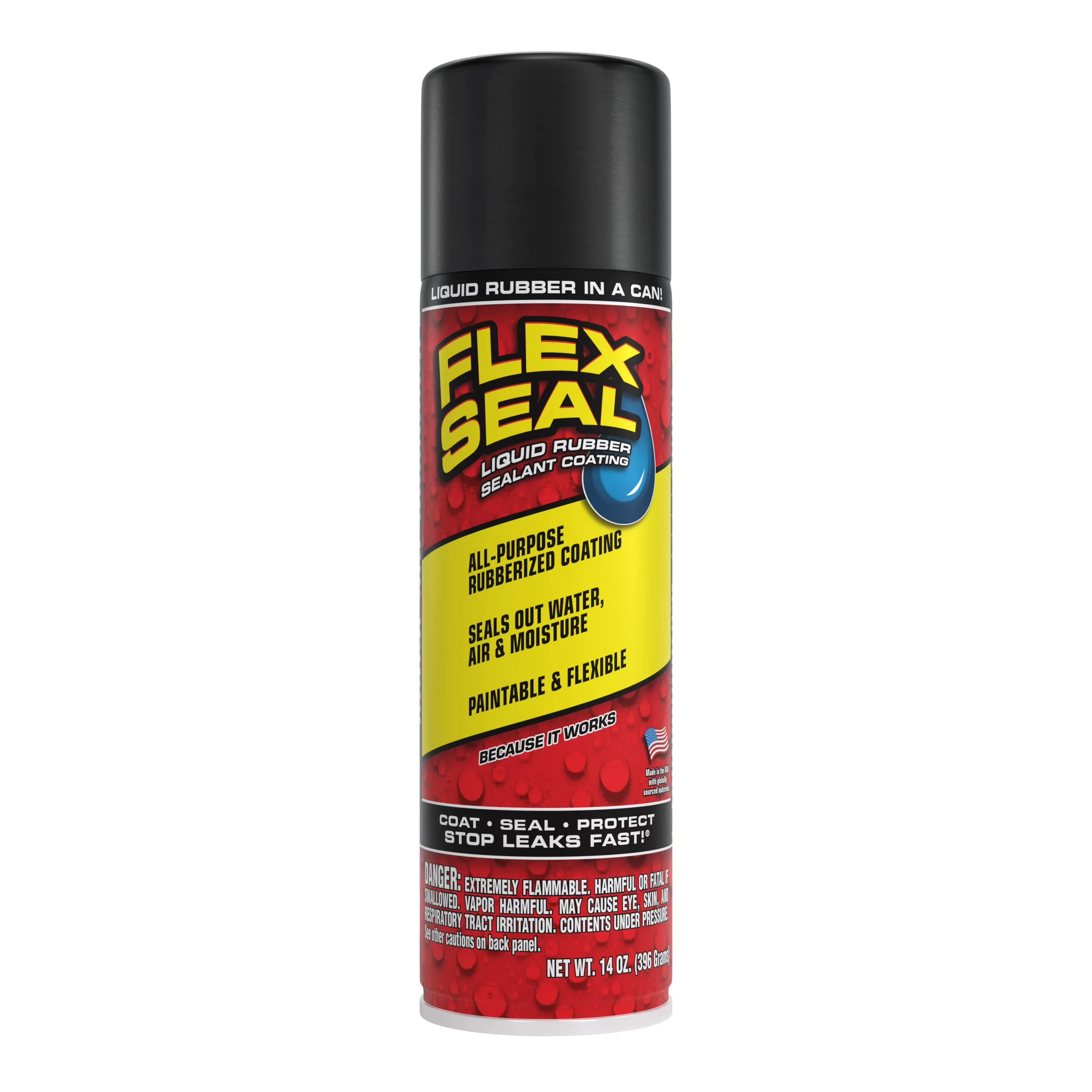 Efficient Building Material with Heavy Duty, 14 oz, Aerosol Liquid Rubber Sealant Coating - Black Rubber Model 3B7F7E