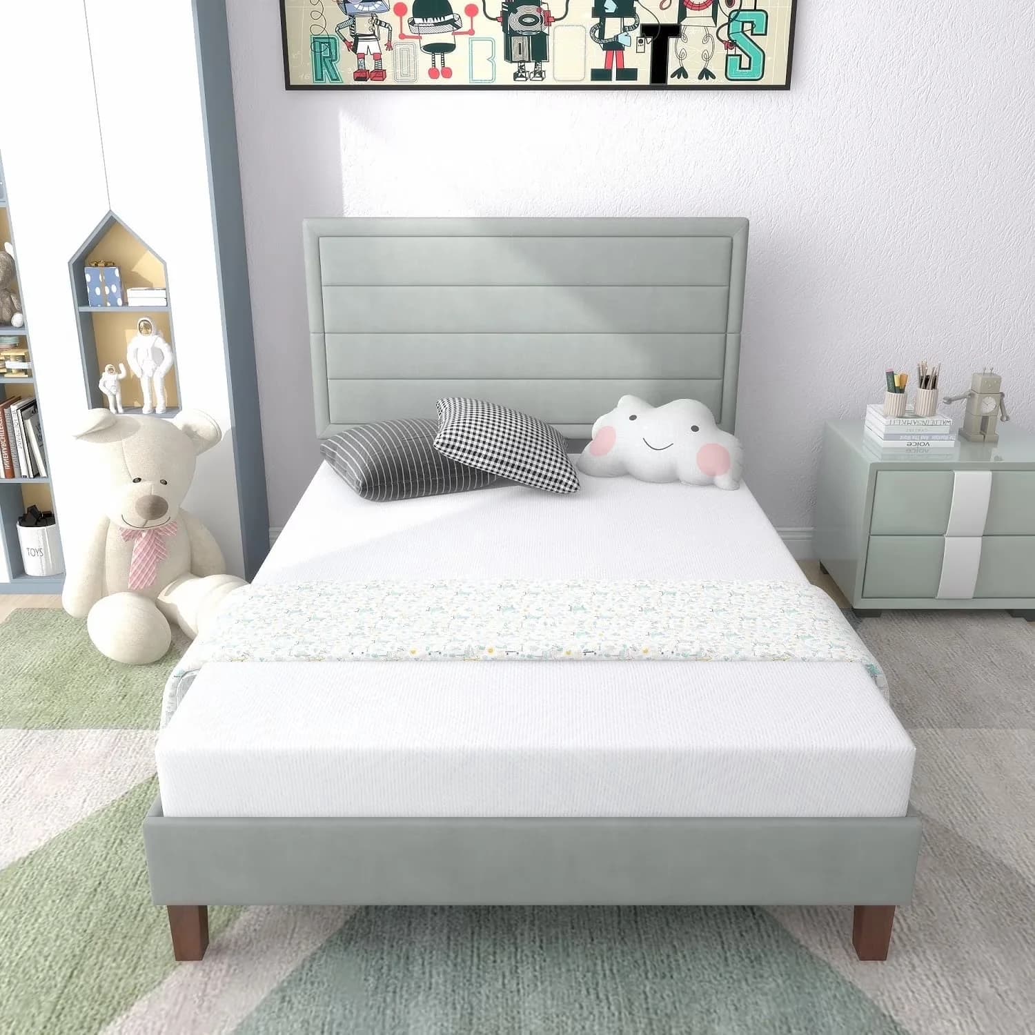 Efficient Mattresses Accessory with Cooling Technology, Hypoallergenic - White Gel Memory Foam Model 0F3347