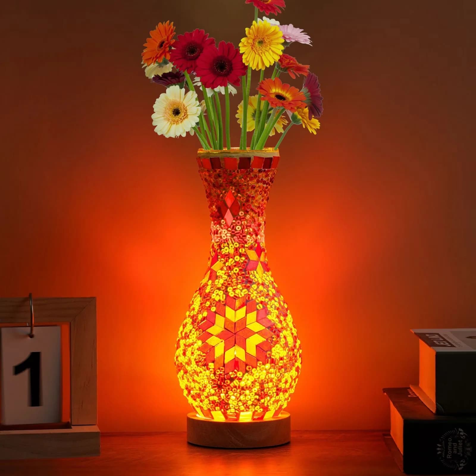 Table Lamp Premium with Usb Port, Art Deco - Glass Blue for Living Room, Bedroom Model FD0329