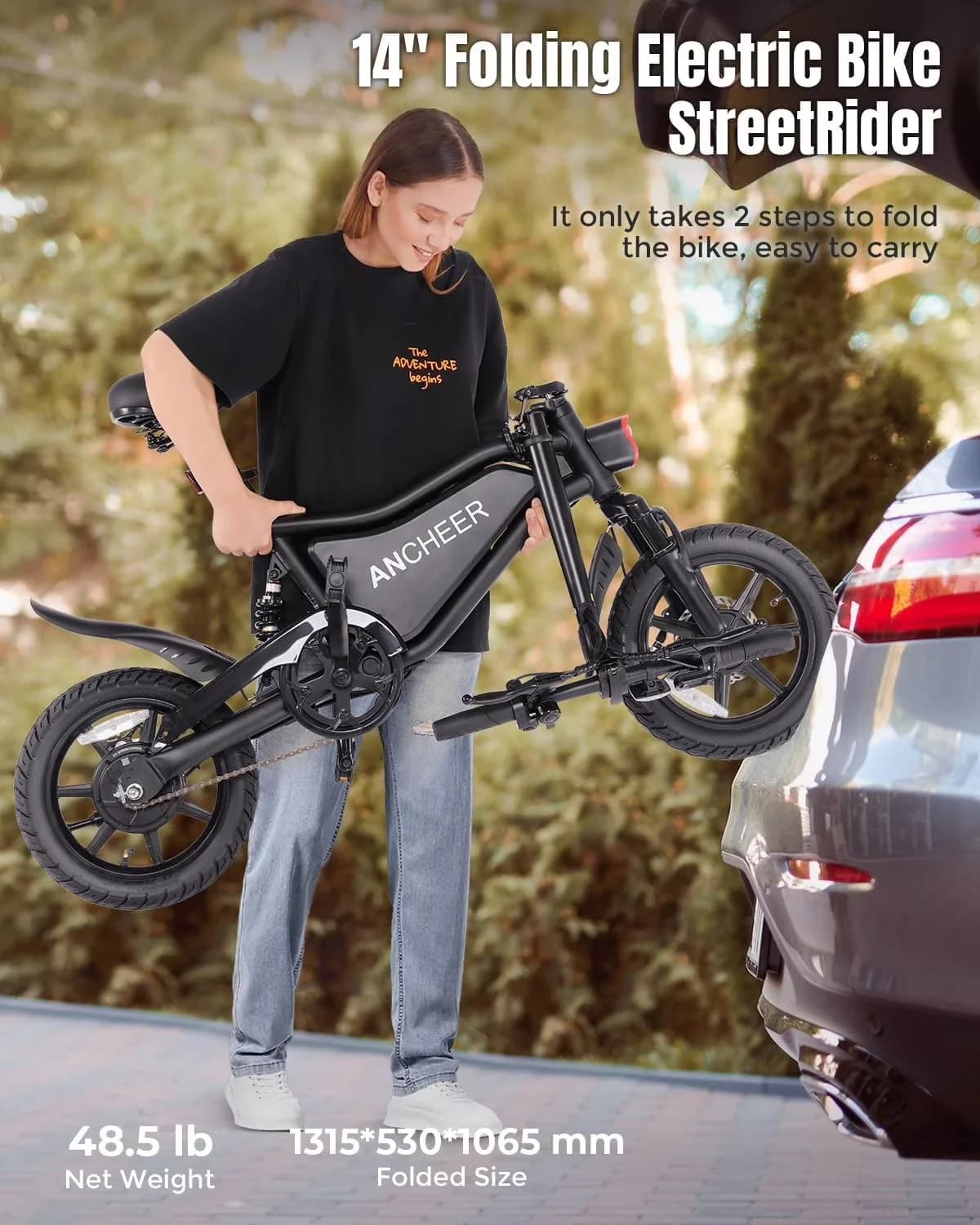 Classic Electric Bike with 500W, 48V, Peak 500W - Black - Professional Series Model 51C4B1