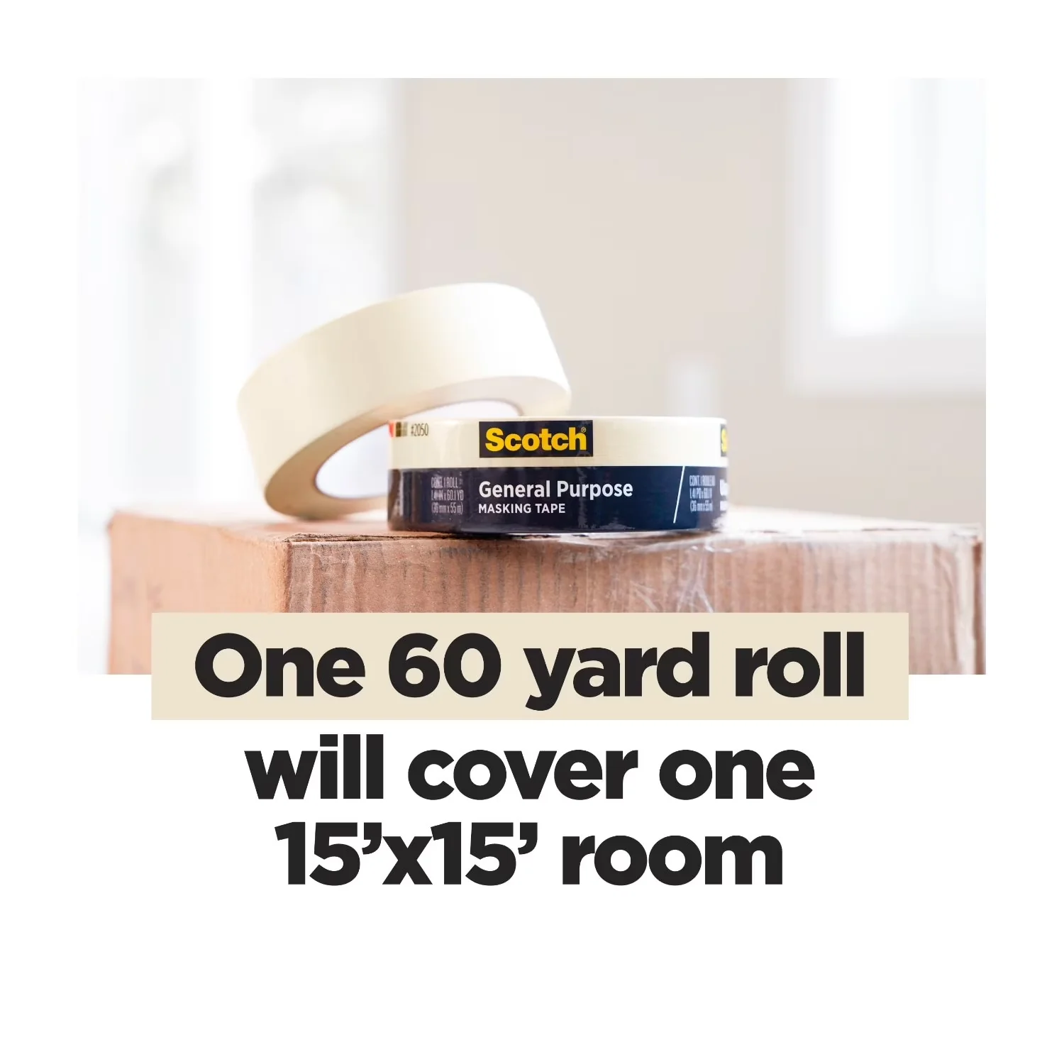 Versatile Moving with Tan, 1 Roll, Greener Painters Masking Tape - Multi Beige Model 65A76B