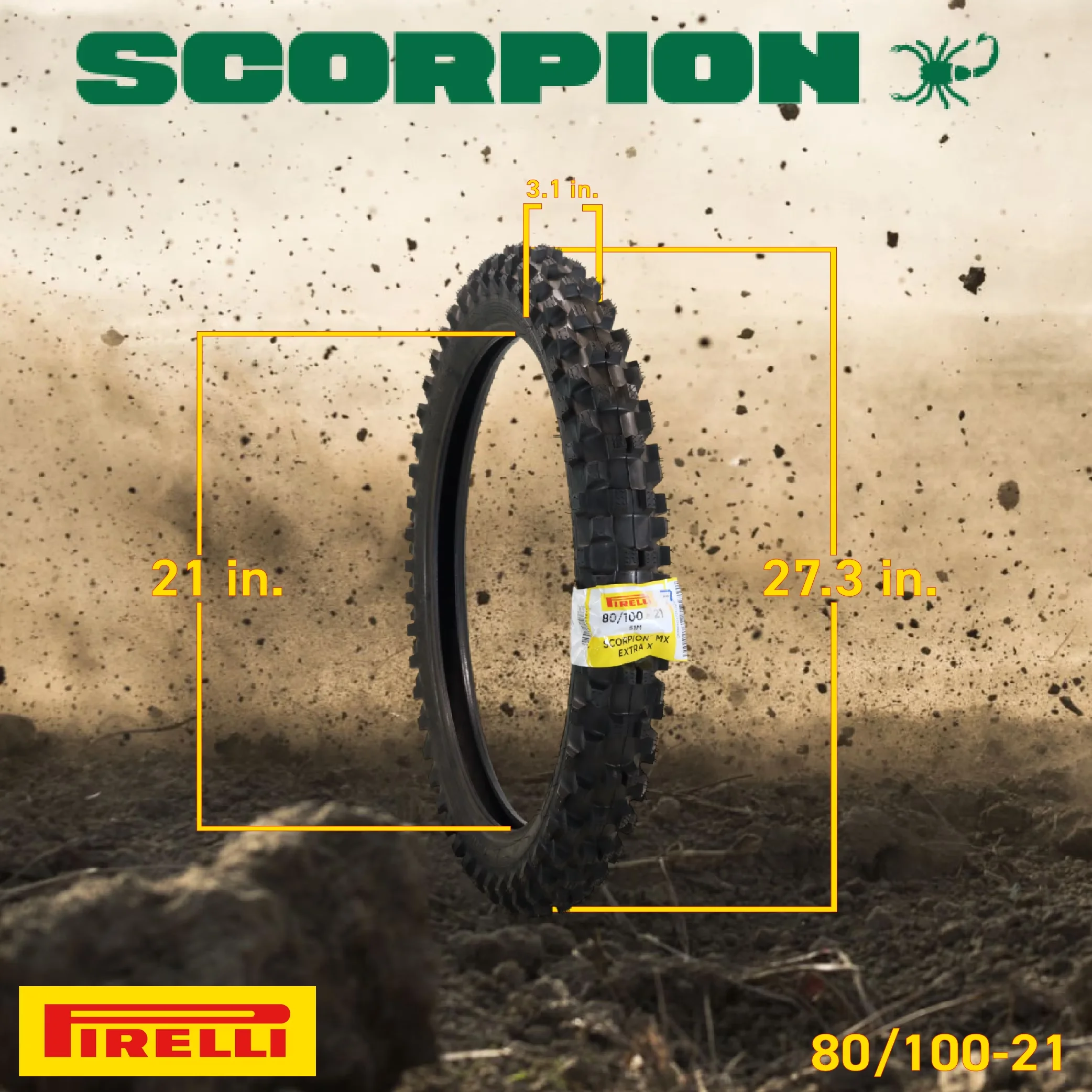 Motorcycle Tire Essential with Durable Construction - 100-21 - Traditional Style Model EF7039
