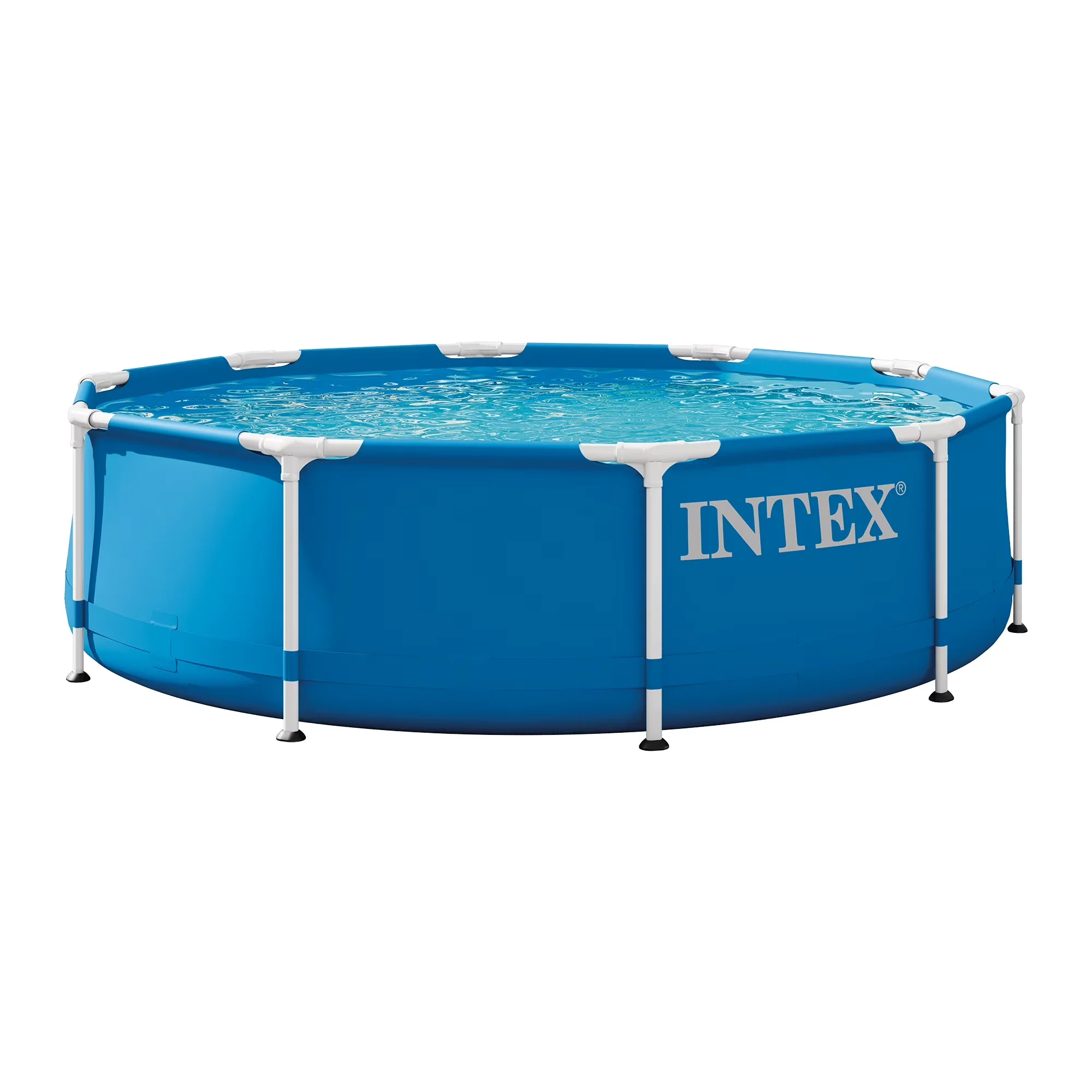 Above Ground Pool Premium with Puncture Resistant, Blue, 10 x 2.5 Foot Round Metal Frame Swimming - Model 7644E2