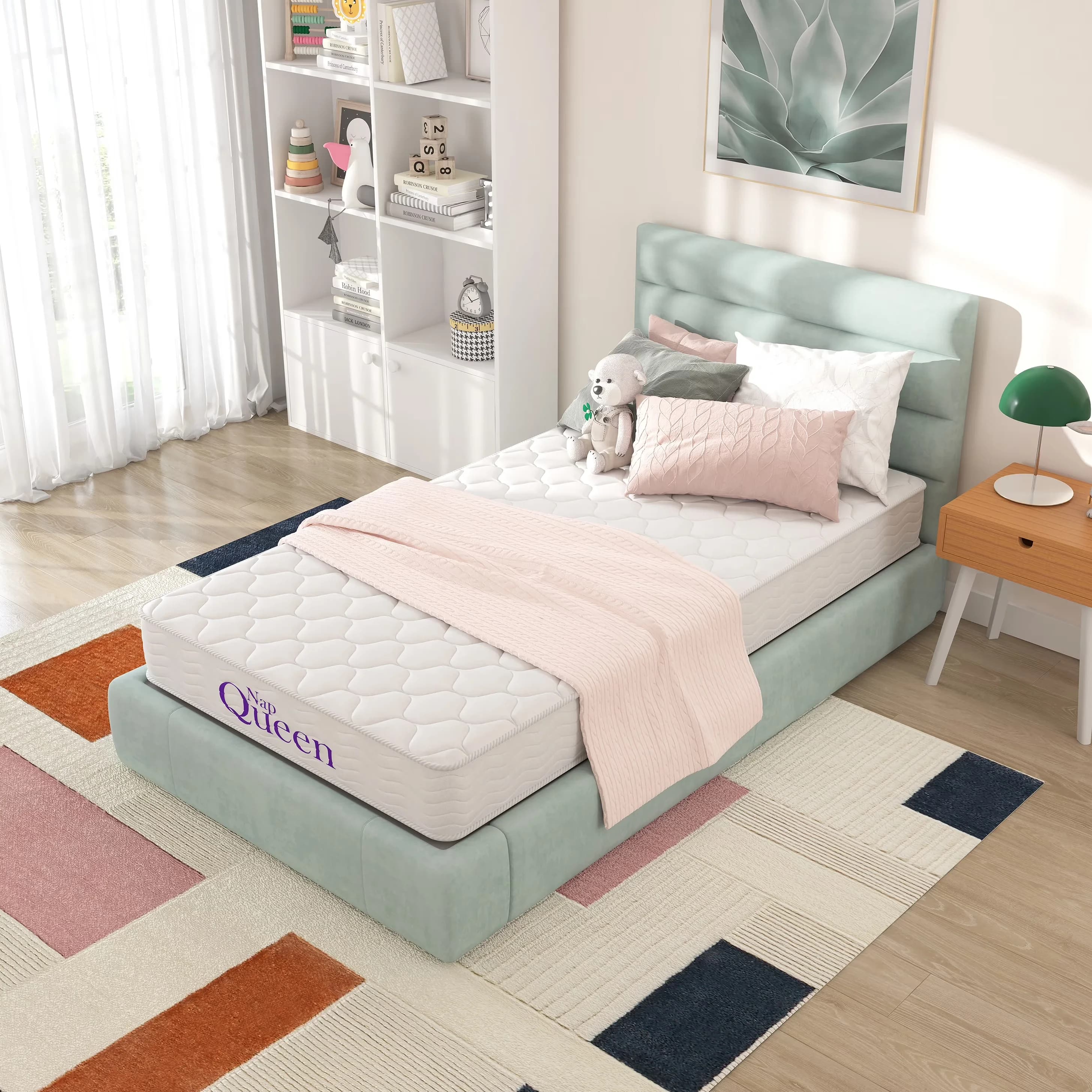 Compact Mattresses Accessory with Water-Resistant, Hypoallergenic, Breathable Construction - Knitted Jacquard Cover Fire Retardant... Model 3ACA7A