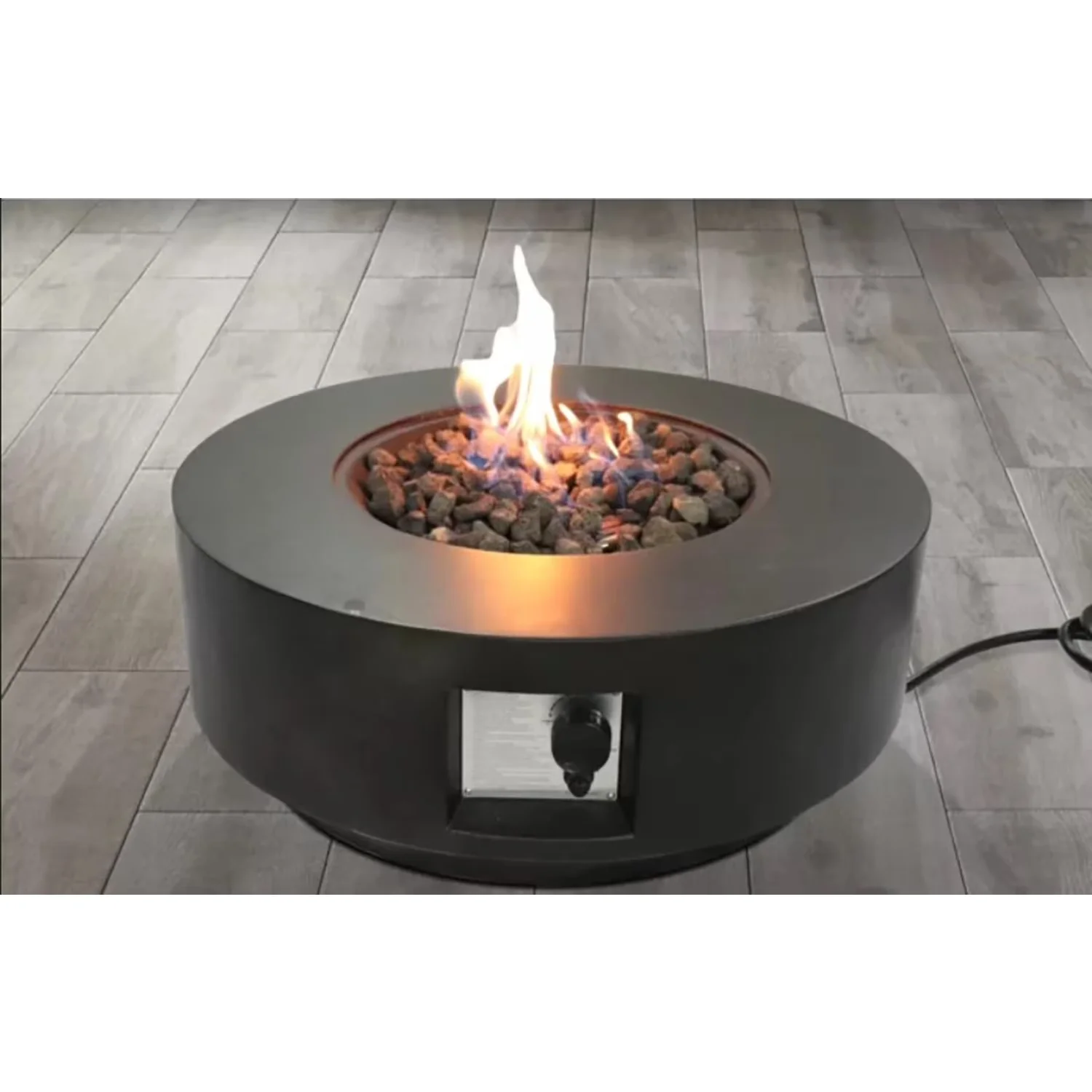 Stylish Outdoor Heating with Weatherproof, Lid (Charcoal)Round, Finish:Charcoal - Concrete Gray Model F2FBB5