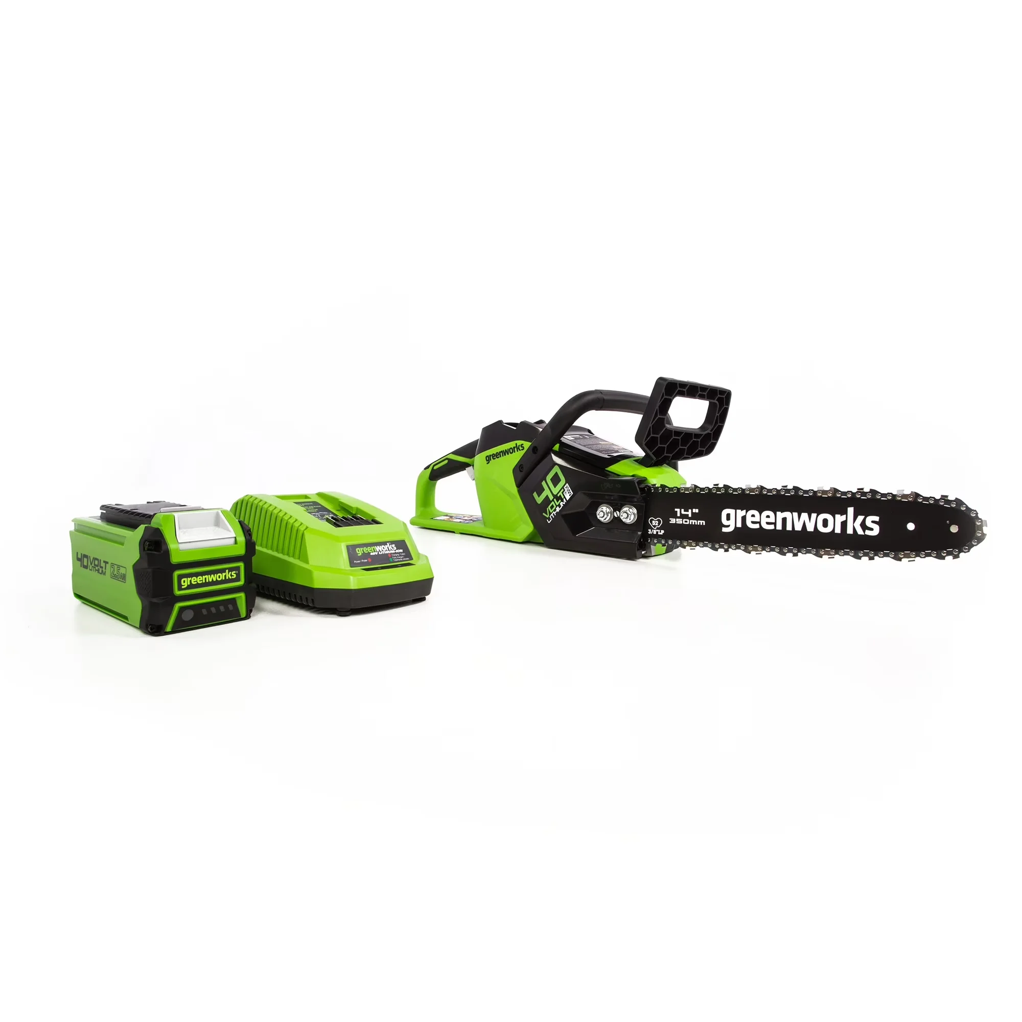 Quality Chainsaw with Battery, 40V, 40V 14-inch Brushless - Green - Standard Series Model E4196C