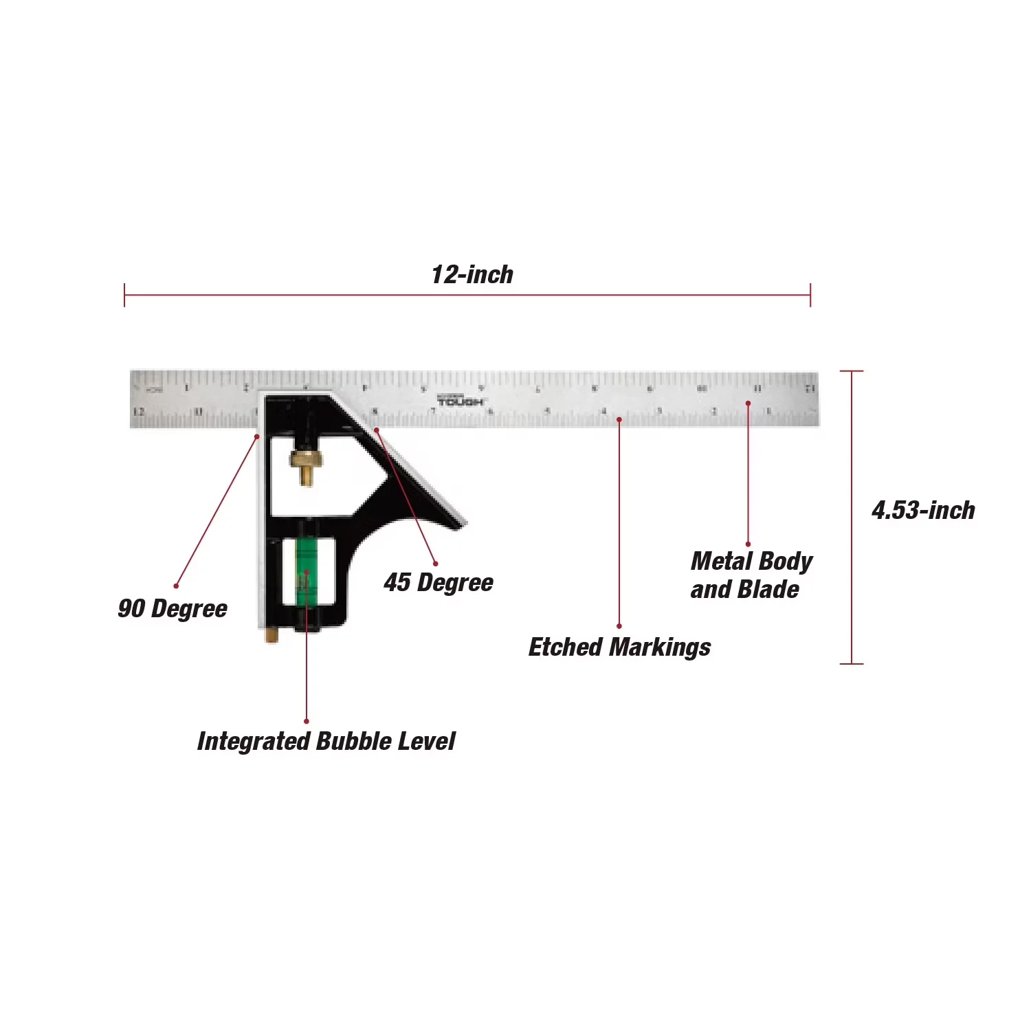 Sleek Measuring Layout with Easy To Read, Easy Operation - Steel Silver Model 547FC0