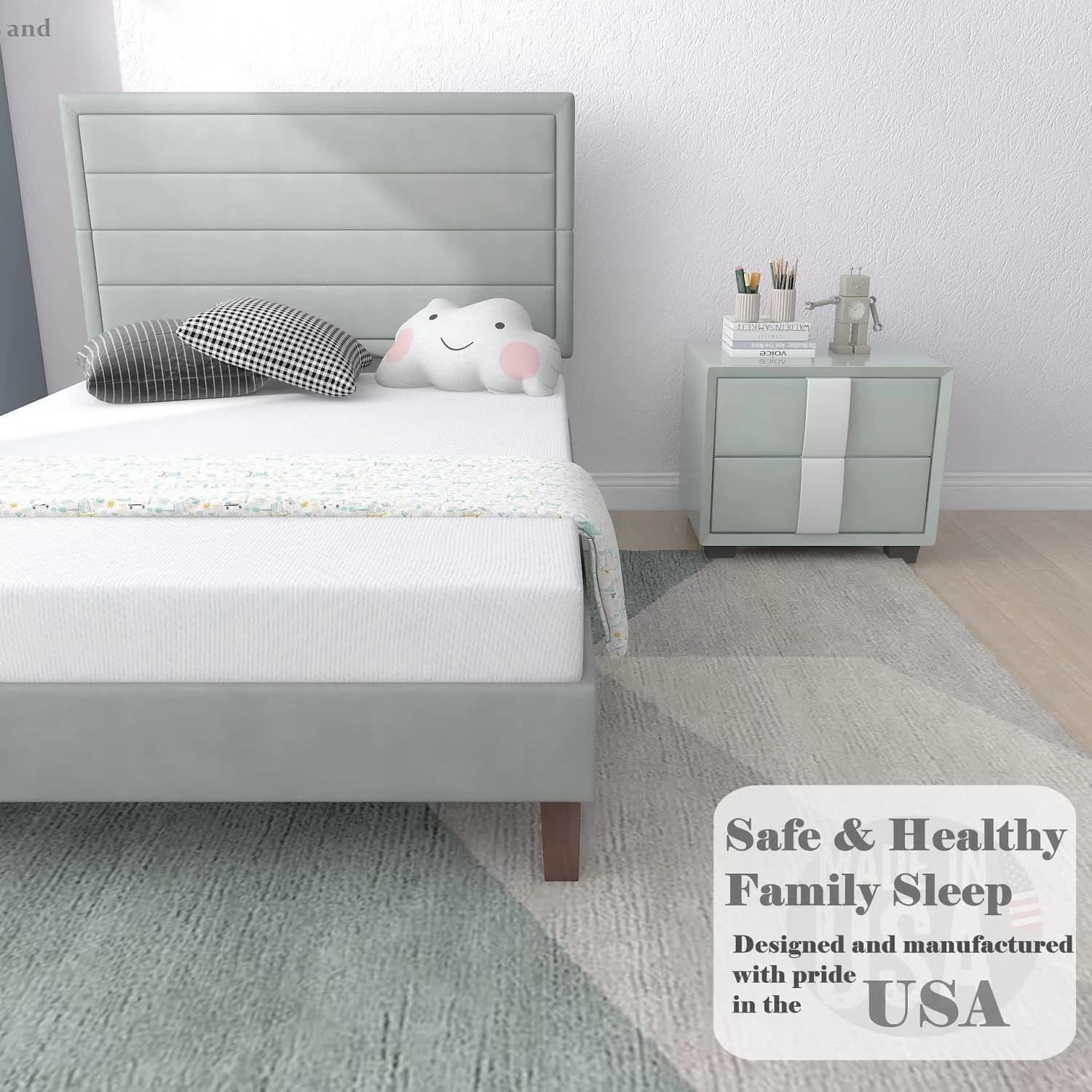 Efficient Mattresses Accessory with Cooling Technology, Hypoallergenic - White Gel Memory Foam Model 0F3347