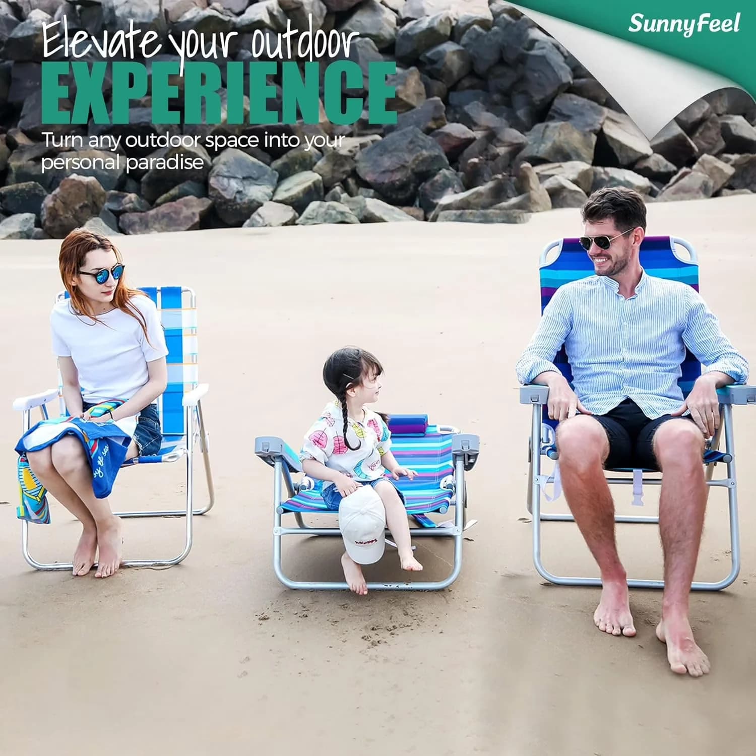 Beach Chair Innovative with Folding, Tall Folding Lightweight, Portable Sand - Blue Model A7E762