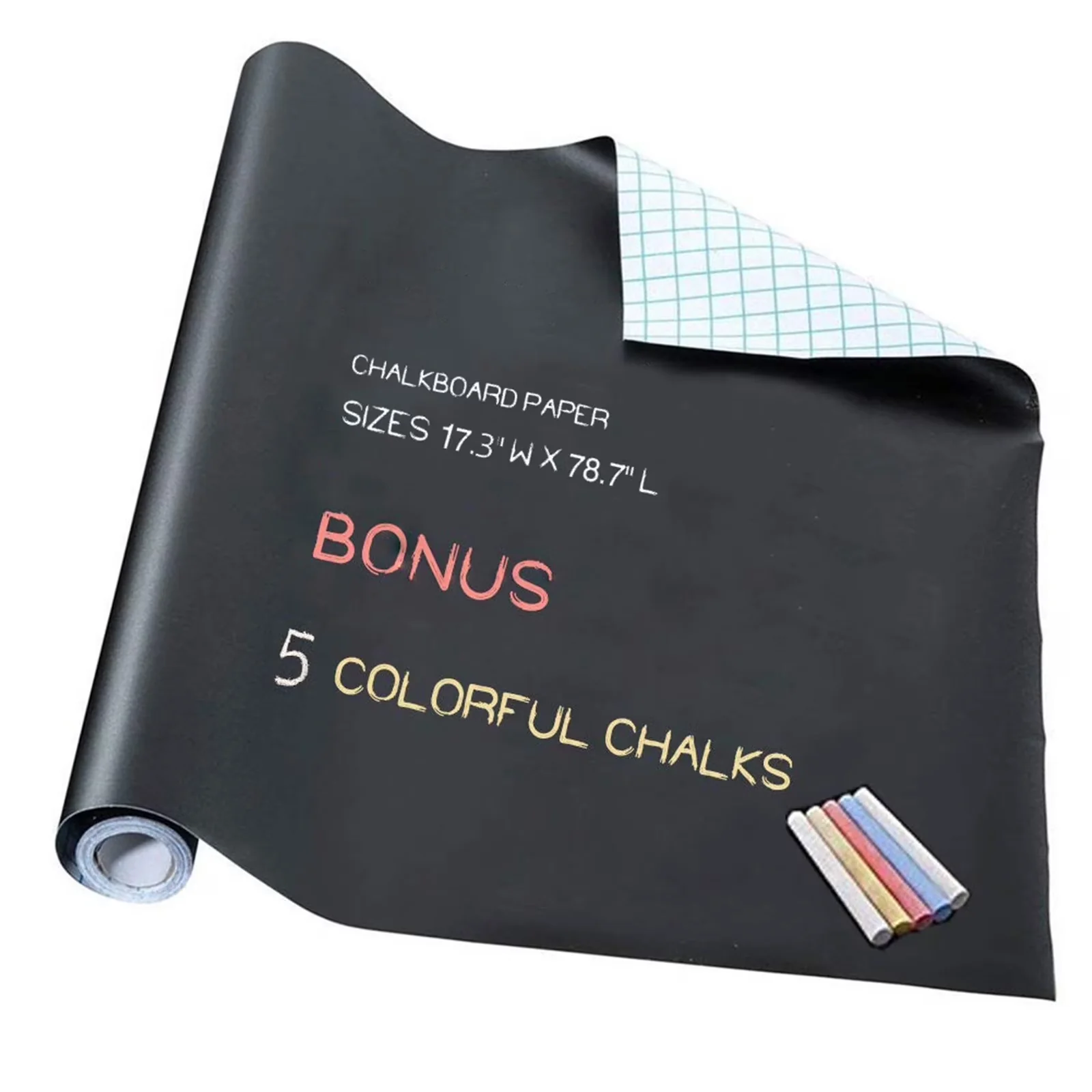 Sleek Wallpaper Wall Decals Wall Covering with Removable Erasable, Contact Paper, Chalkboard Sticker - Pvc Black for Home, Classroom Model 6B9296
