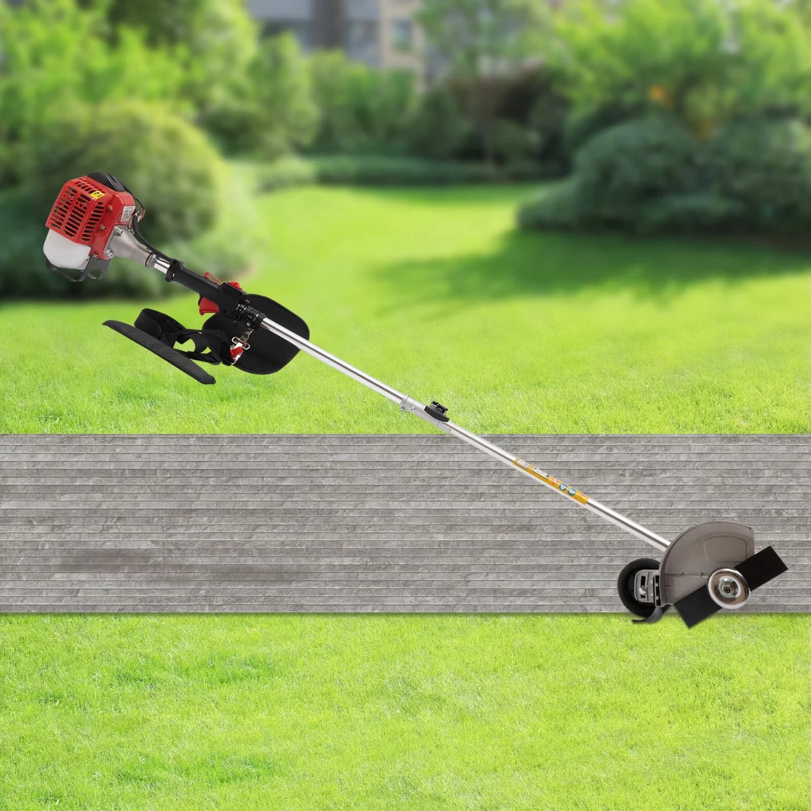 Essential String Trimmer with High-Speed 8500 RPM, Carry Strap & Safety Lock - Red Model 3C9F6C