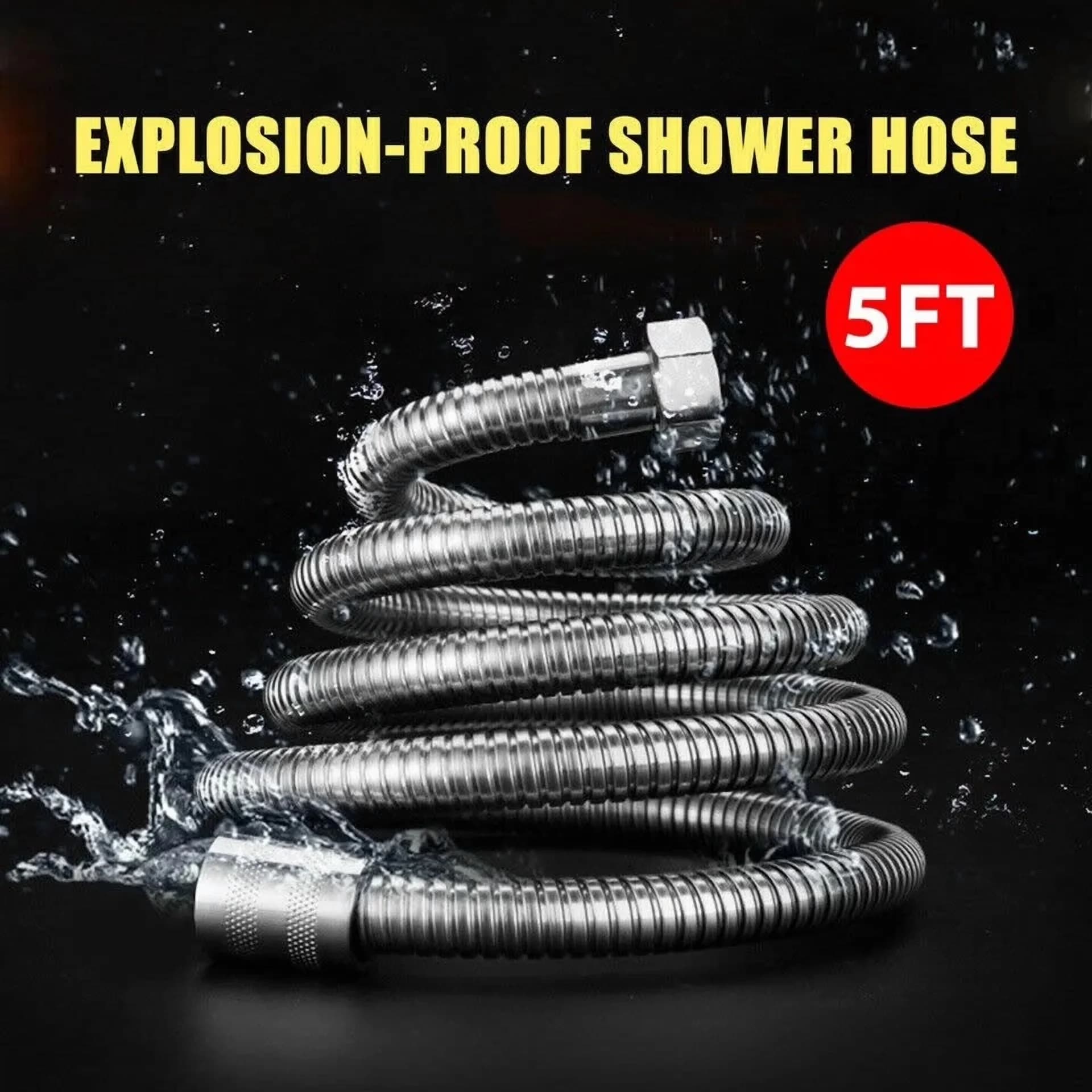 Classic Shower Head with Kink Free Hose, Handheld, Flexible - Stainless Steel Model 7C1AE7