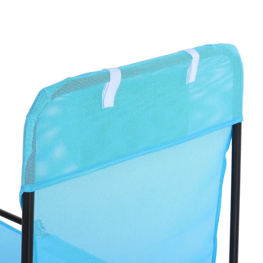 Beach Chair Reliable with Folding, Ideal, Mesh Outdoor Relaxer - Blue Steel, Mesh Fabric Model B1544B