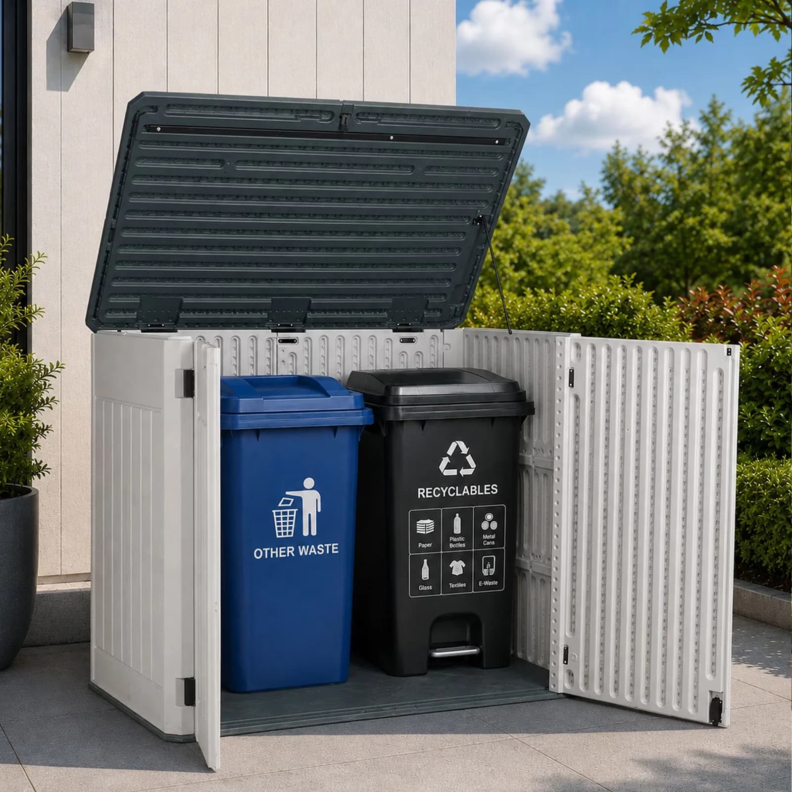 Durable Shed with Rust Resistant, Water-Resistant - High Density Polyethylene White Model 649341