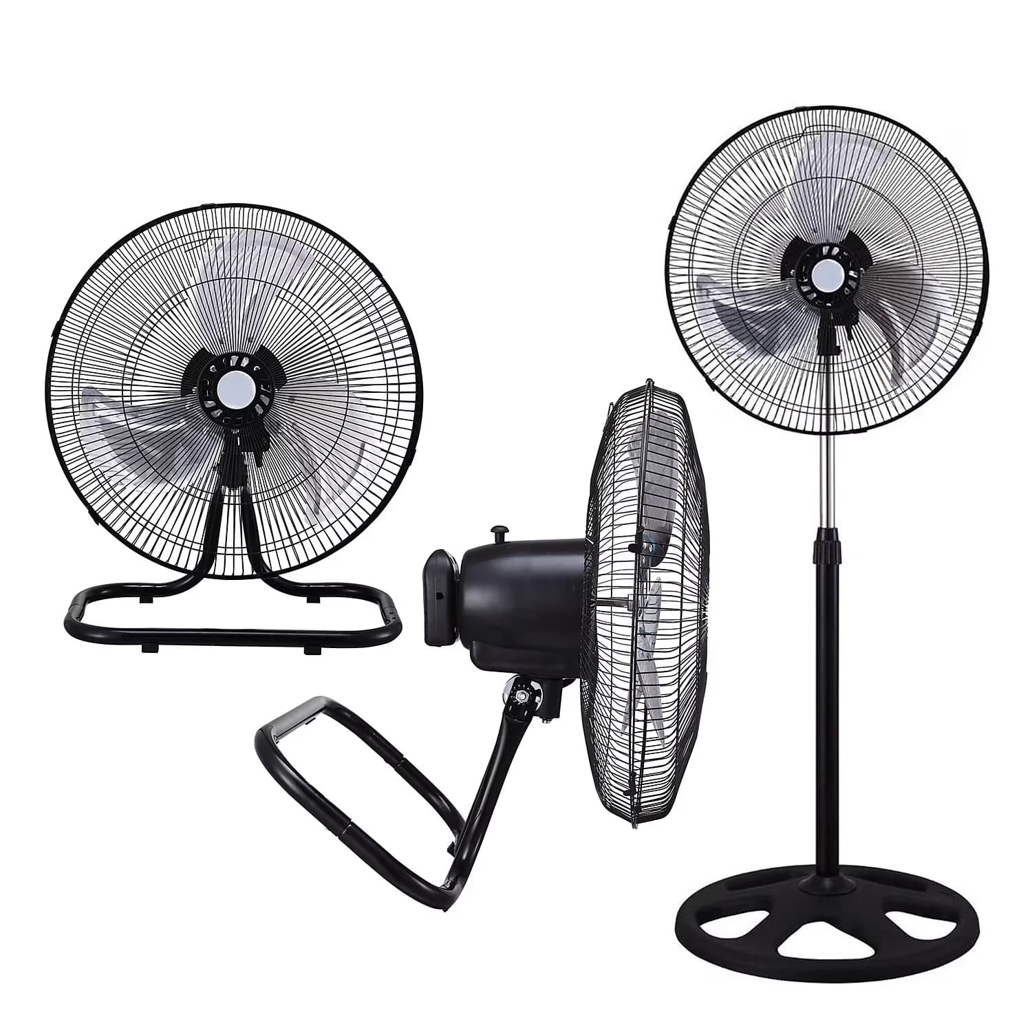 Efficient Fans In Cooling with Adjustable Height, Oscillating, Sold as 1 Each. - Metal Black Model 314F78