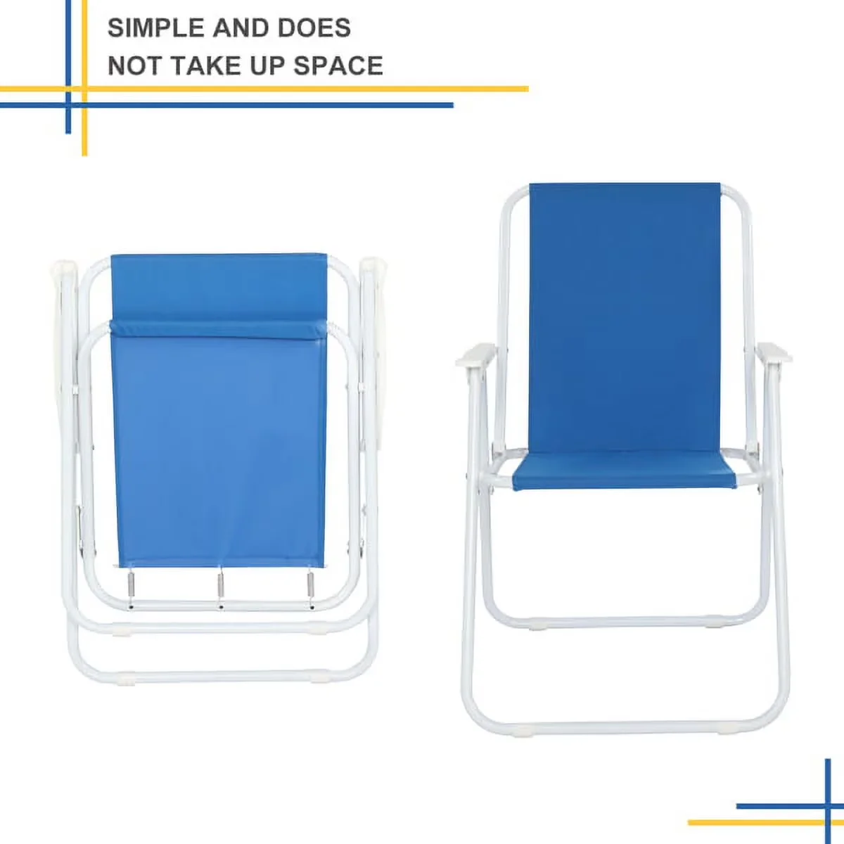 Premium Beach Chair with Portable, Foldable, Gray Arms - Blue Oxford - Commercial Quality Model 148E5E