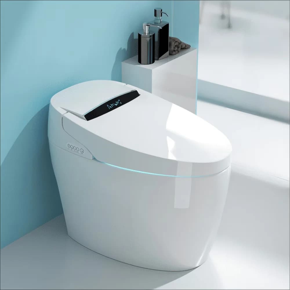 Stylish Bathroom Renovation with LED, Automatic Flush - White Abs, Ceramic Model 85914B