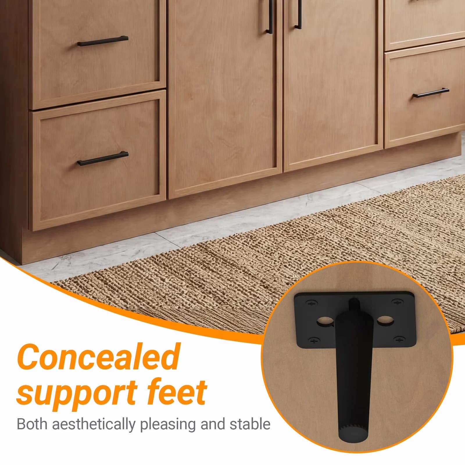 Reliable Bathroom Renovation with 2 Soft-Closing Doors & 6 Drawer, Storage - Model F2E893