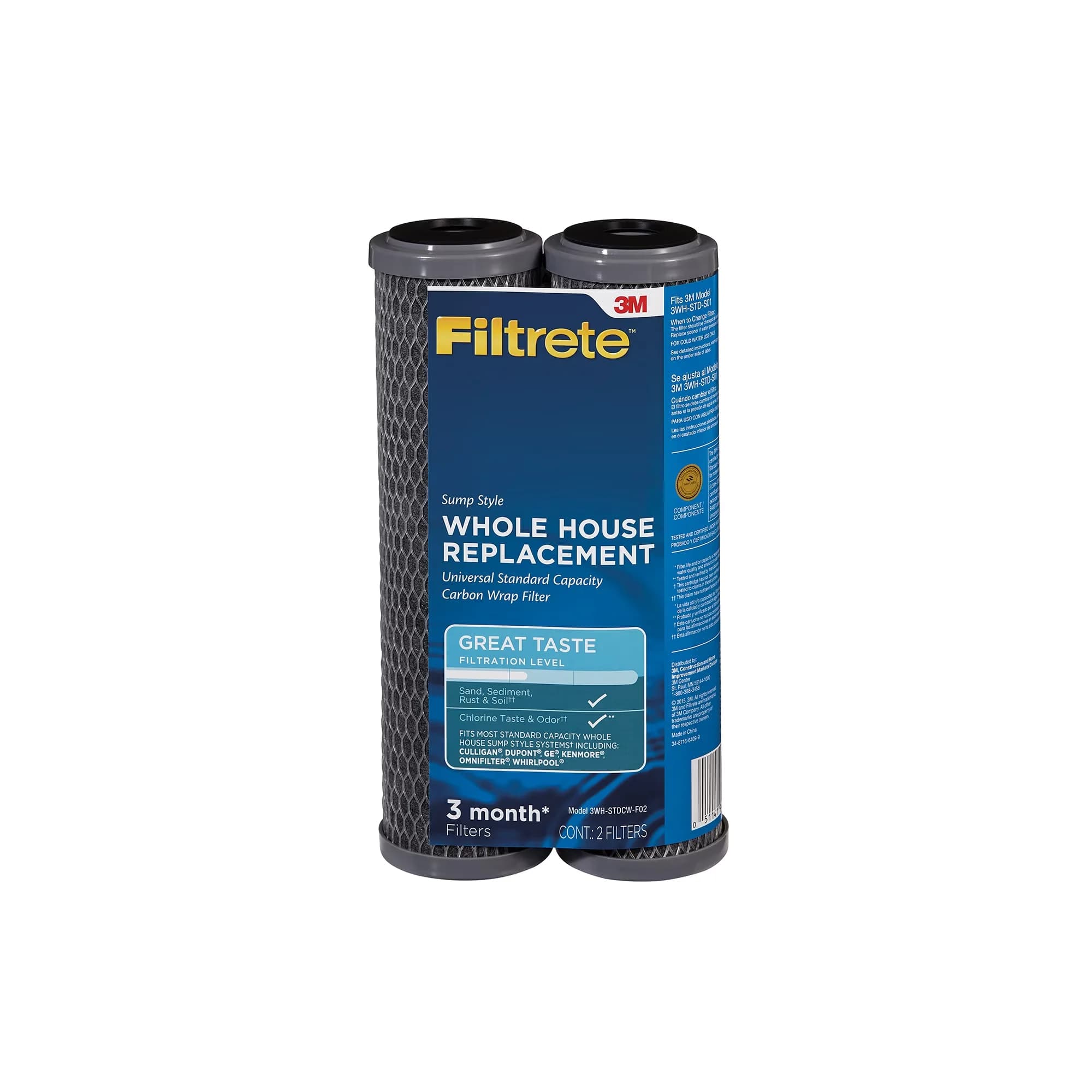Premium Water Filtration with 3WH-STDCW-F02, FILTER SIZE : Standard Capacity - Plastic Model DF89AB