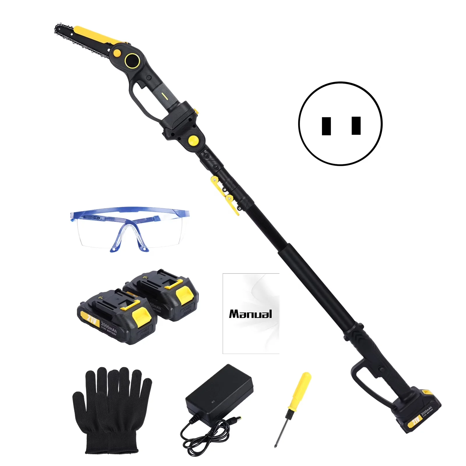 Reliable Pole Saw with Battery, 4.9-7.5ft Adjustable, Cordless Mini Chainsaw - Model 557613