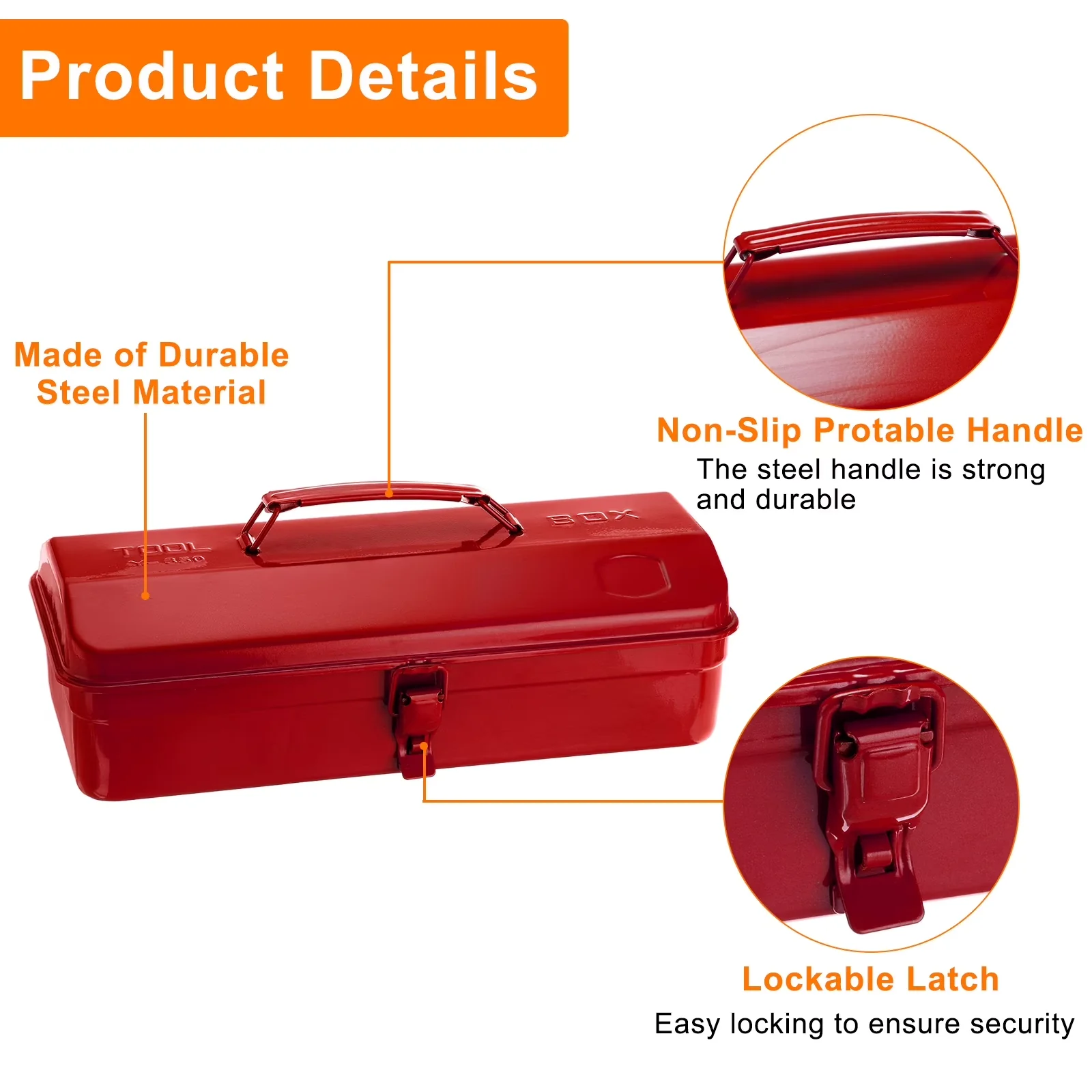 Toolstorage Efficient with Handheld, Lockable feature for secure transport - Steel Red for Car Model AFD53B