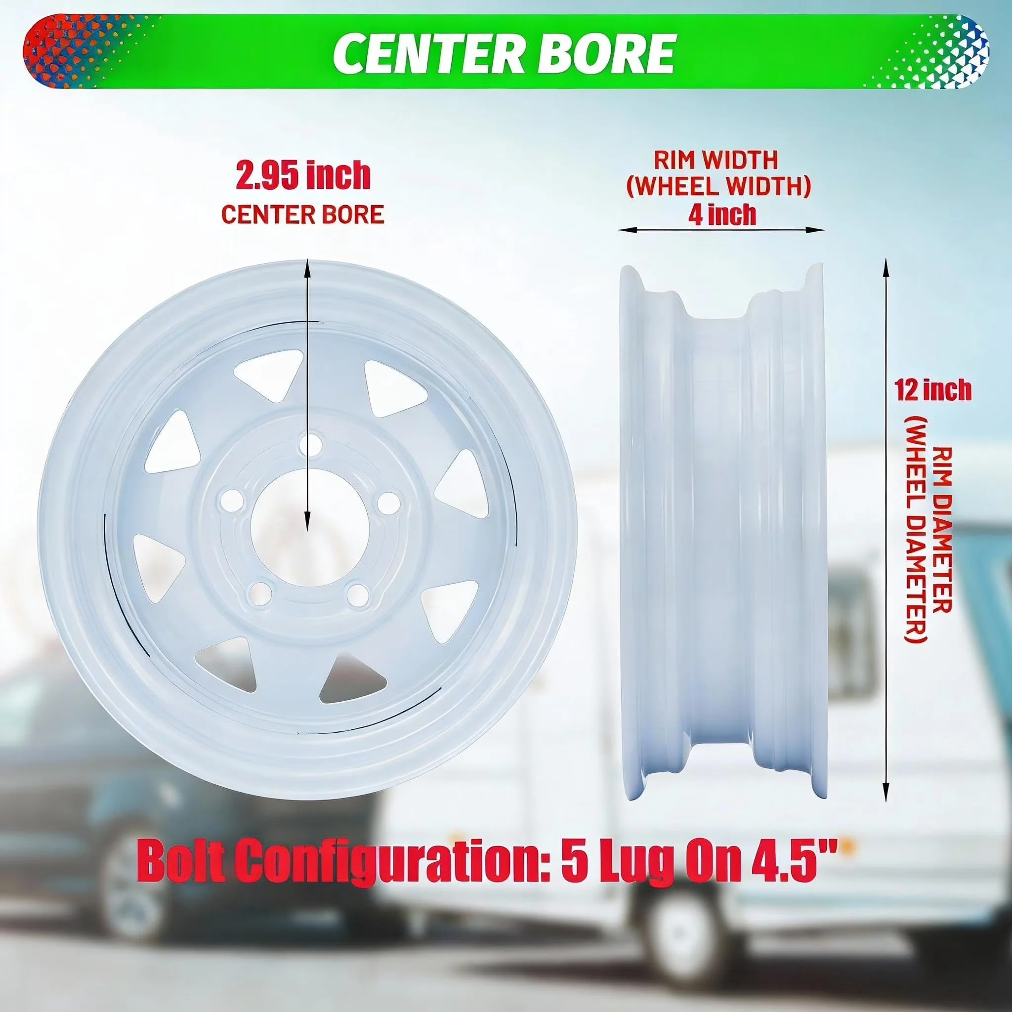 Essential Trailer Tire with Heavy-Duty, Speed Range: J; Max Load: 1360 LBS, Heavy Duty Utility & Boat Tires - Model E76CB2