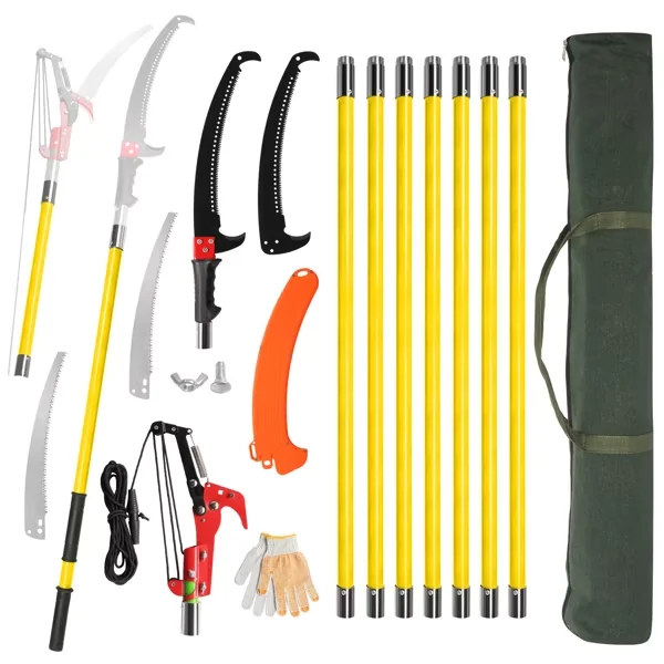 Pole Saw Classic with Manual, Alloy Steel & Fiberglass, 30ft - Yellow - Built to Last Model AEEAB7