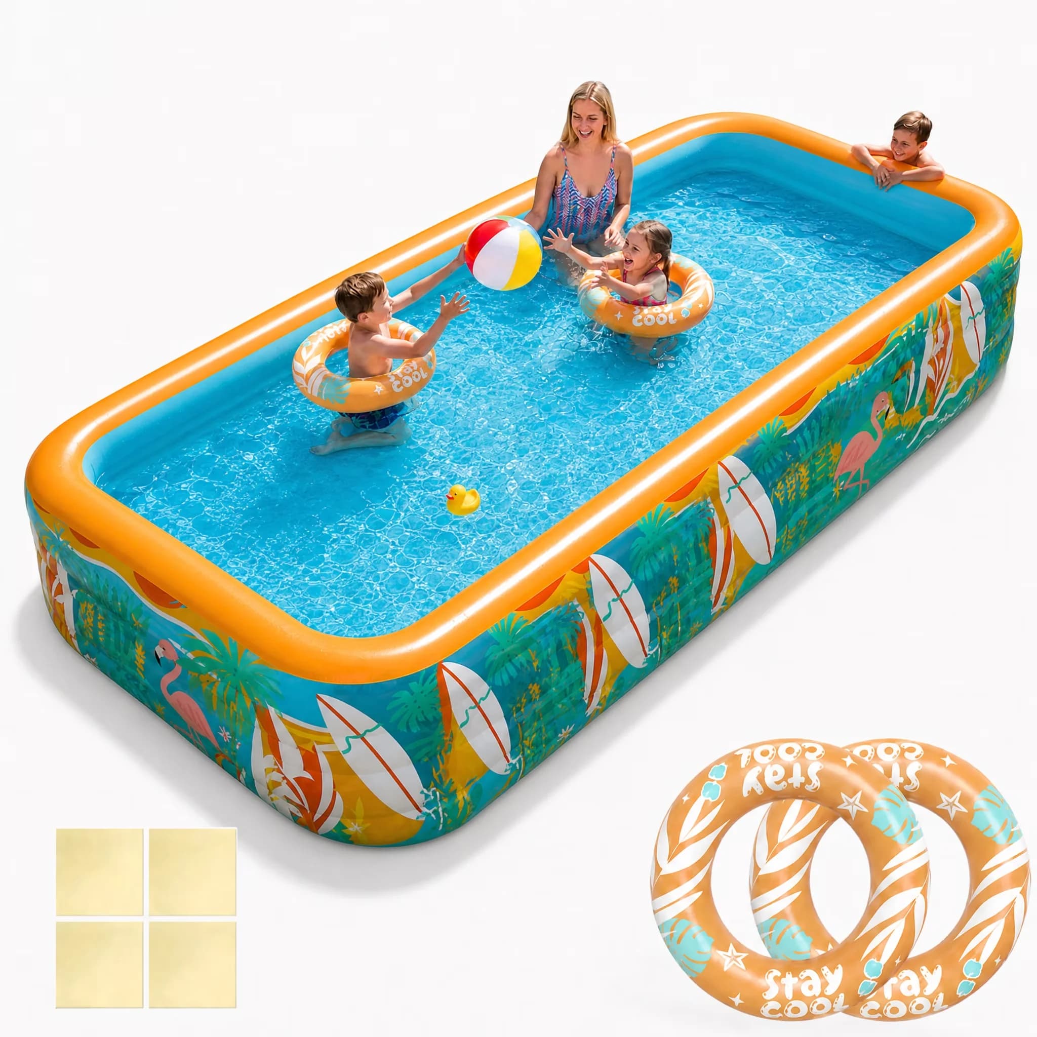 Inflatable Pool Efficient with Uv Resistant - Kids - Residential Grade Model DEB750