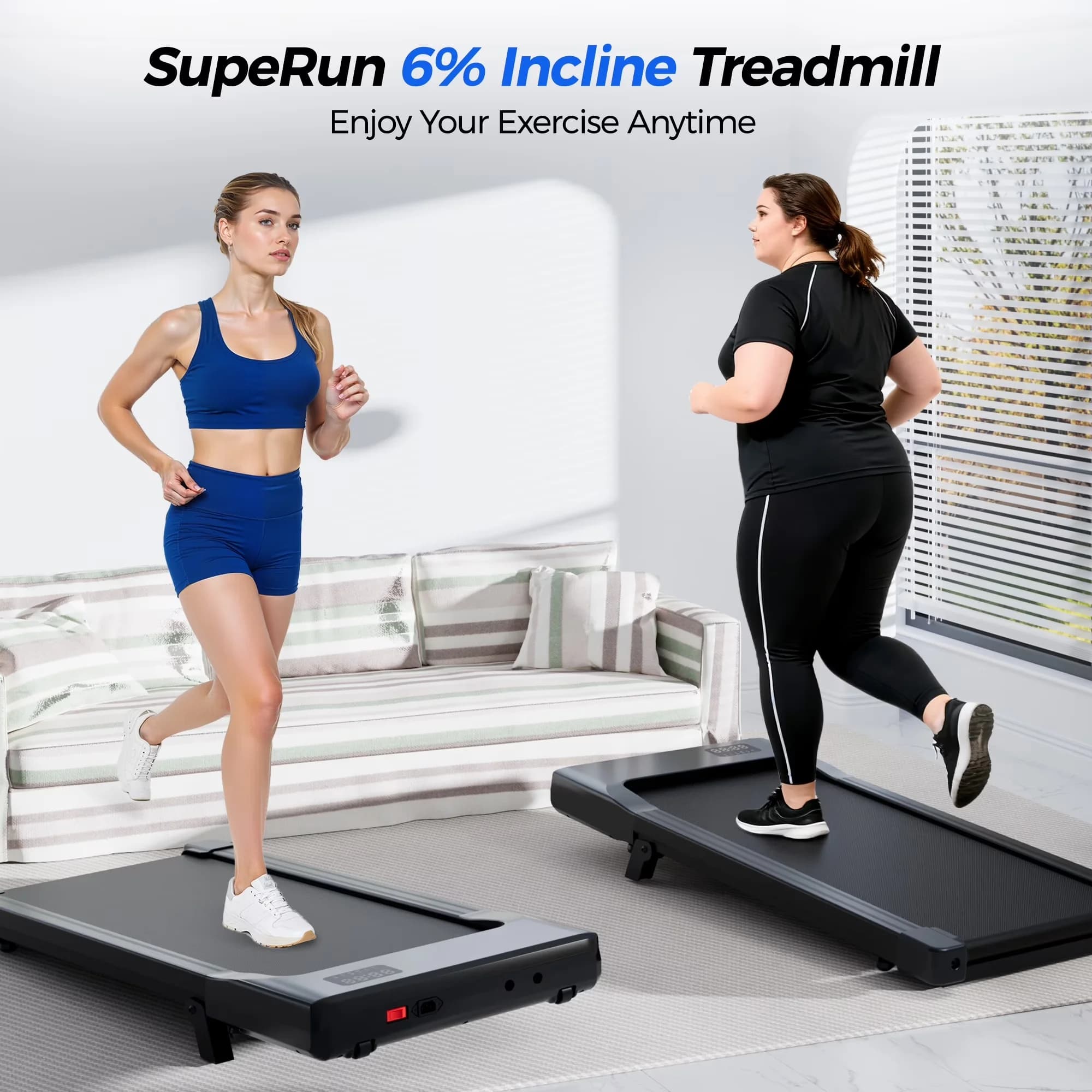 Versatile Home Gym with LED, Has Wheels, App Compatibility - Black Walking Model CA607D