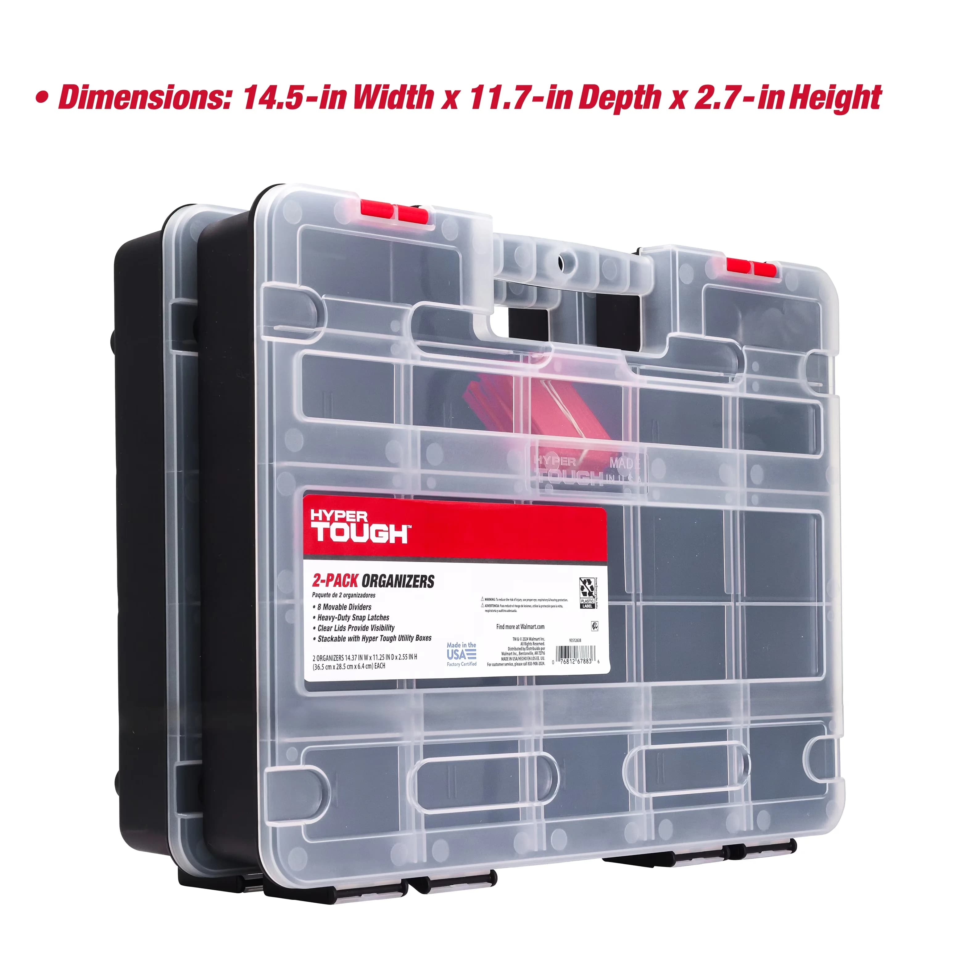 Toolstorage Essential with Adjustable, 2-Pack Organizer, 8 Movable Dividers - Polypropylene Model C35475