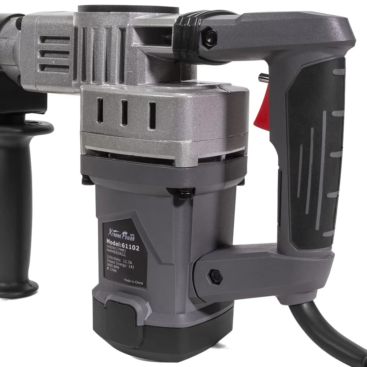 Compact Drills Driver with 1400W, Lightweight, (2) Chisel Bits Set & Carrying Case - Black Model 1329AC