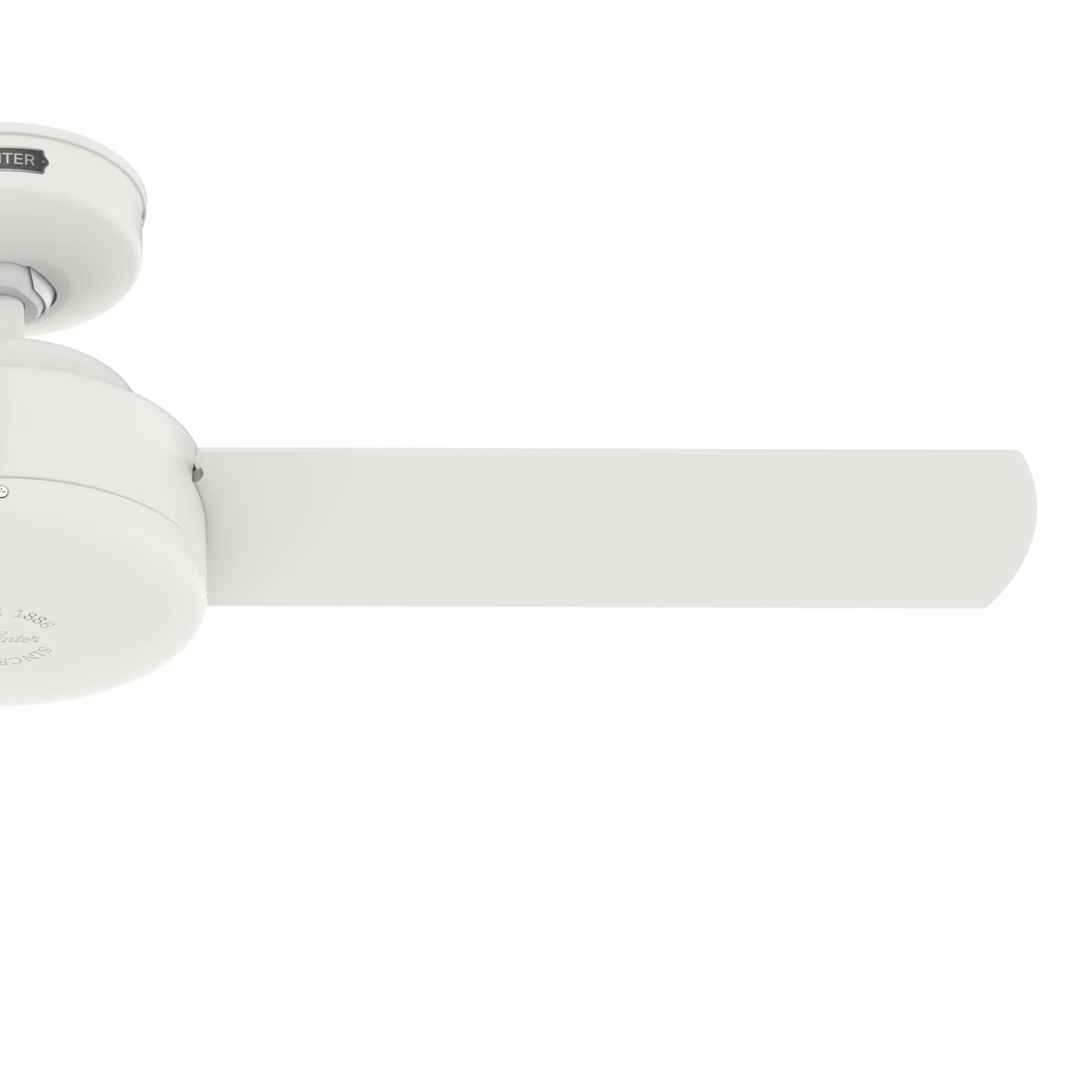 Compact Ceiling Fan with Industrial, Reverse Airflow, 44 inch Indoor No Light - No Shade White Model 09C86F