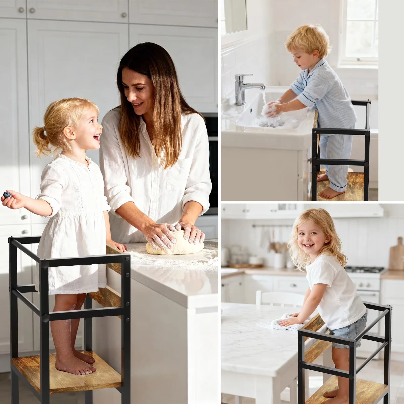 Essential Ladders And Step Stool with Adjustable Height - Metal Brown Kitchen Model E44B81