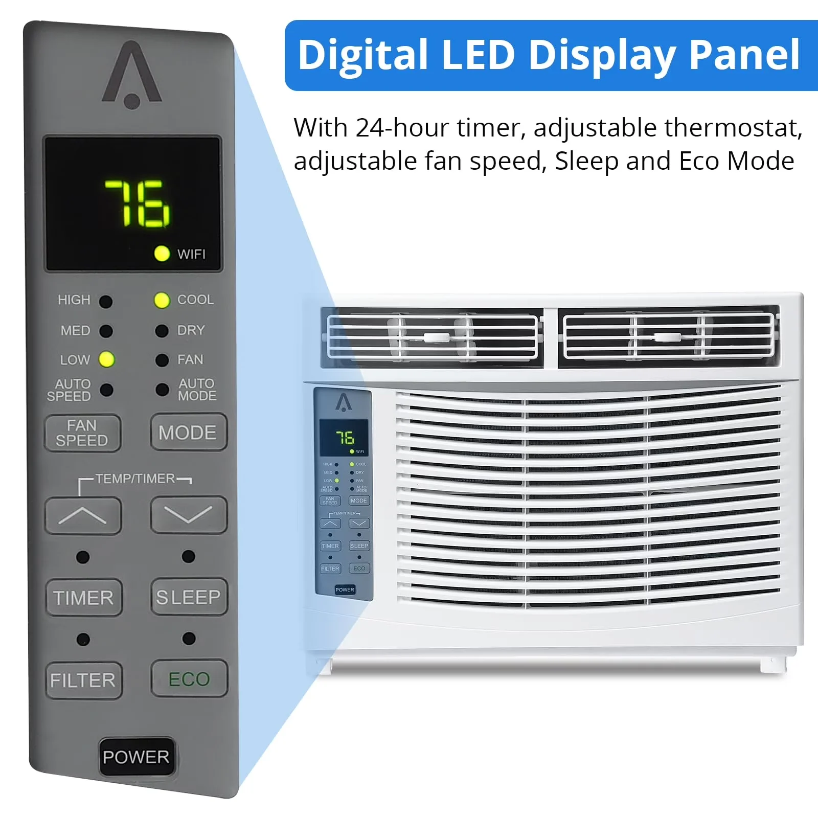 Durable Air Conditioner with 6000 BTU, Remote Controlled, Window 6000 BTU - White Model 8830AE