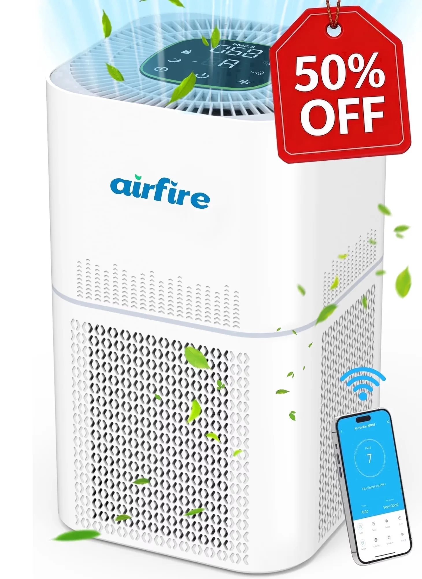 Efficient Air Purifier with Automatic Shut-Off, Variable Speed for Large, Rooms - Model 2603F2