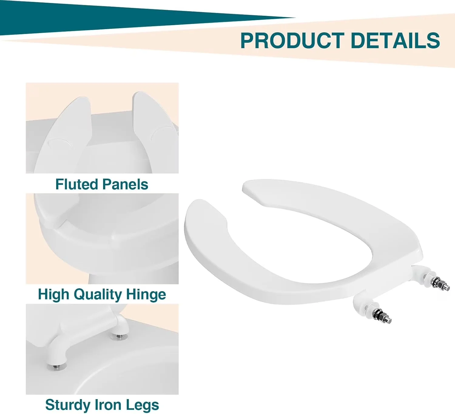 Professional Toilet Seats And Lid with Perfect, Easy Clean & Install - White Polypropylene (Pp) Model 1D0405