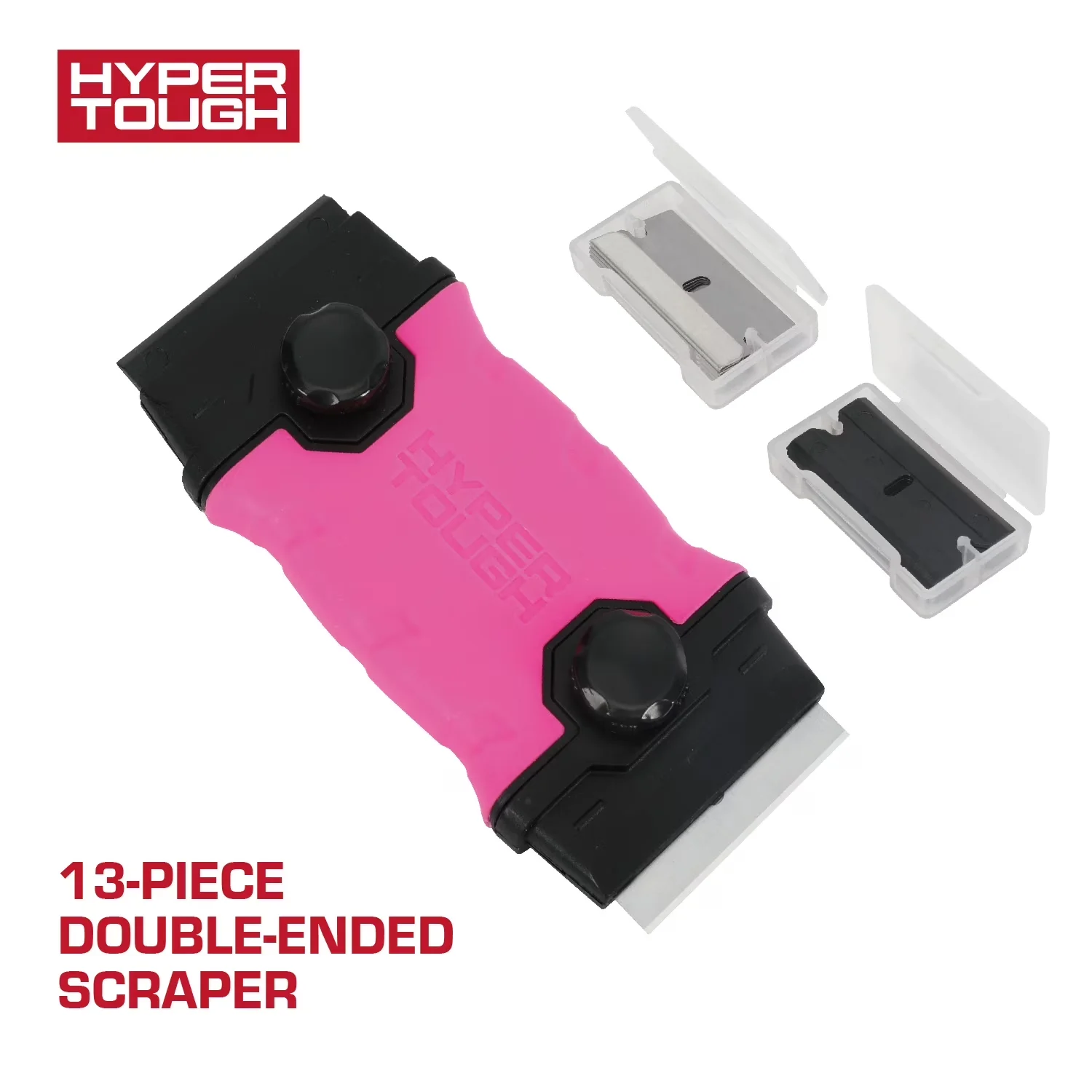 Hand Tool Reliable with Adjustable, Soft Grip Handle, 13-Piece Double Ended Scraper - Pink Model EC53BA