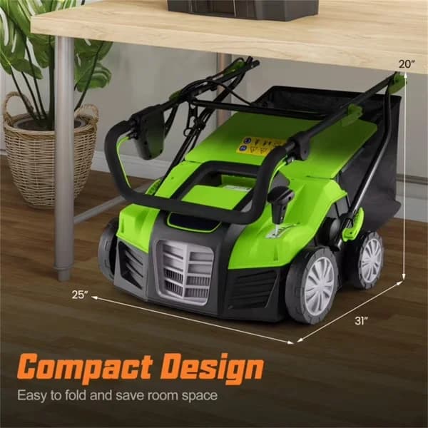 Efficient Push Mower with Adjustable Speed, Material:PP, PE, Polyester, Metal - Green for Home Model B1EF83