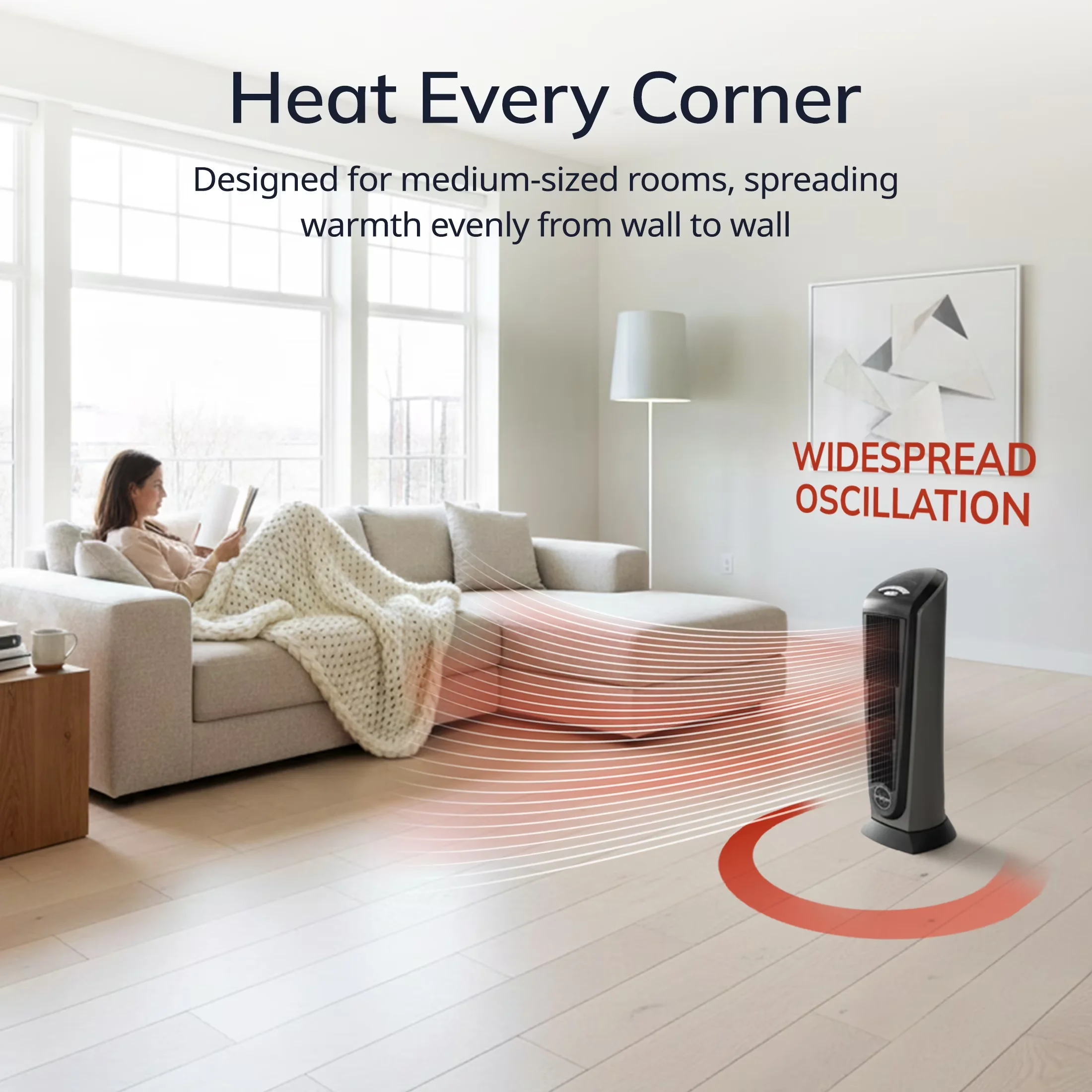 Portable And Electric Space Heater Premium with 1500W, Adjustable, Automatic Shutoff - Black Model 81FF6C
