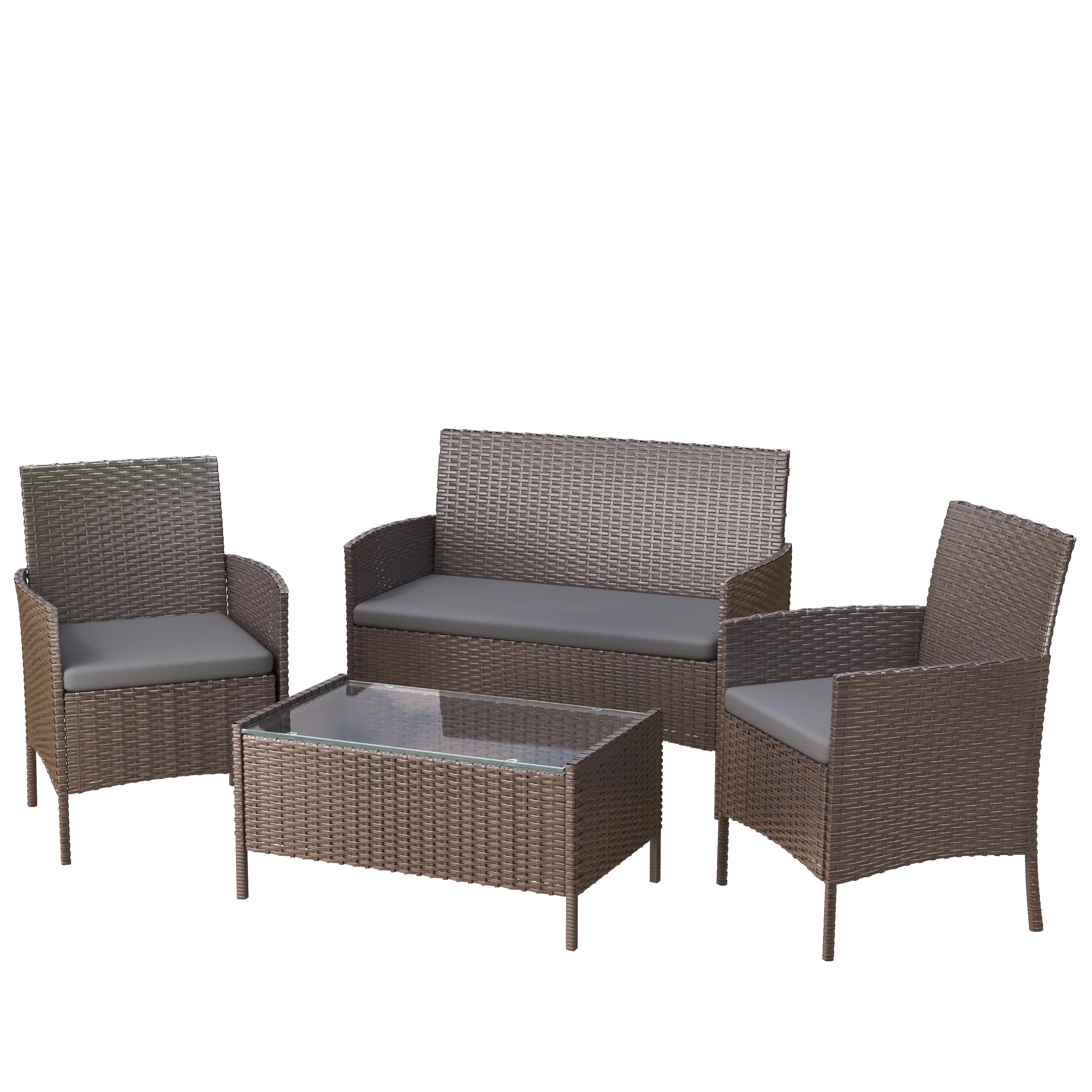 Essential Outdoor Sofas Sectional with Specifications - Wicker&Steel for Garden Model 617770