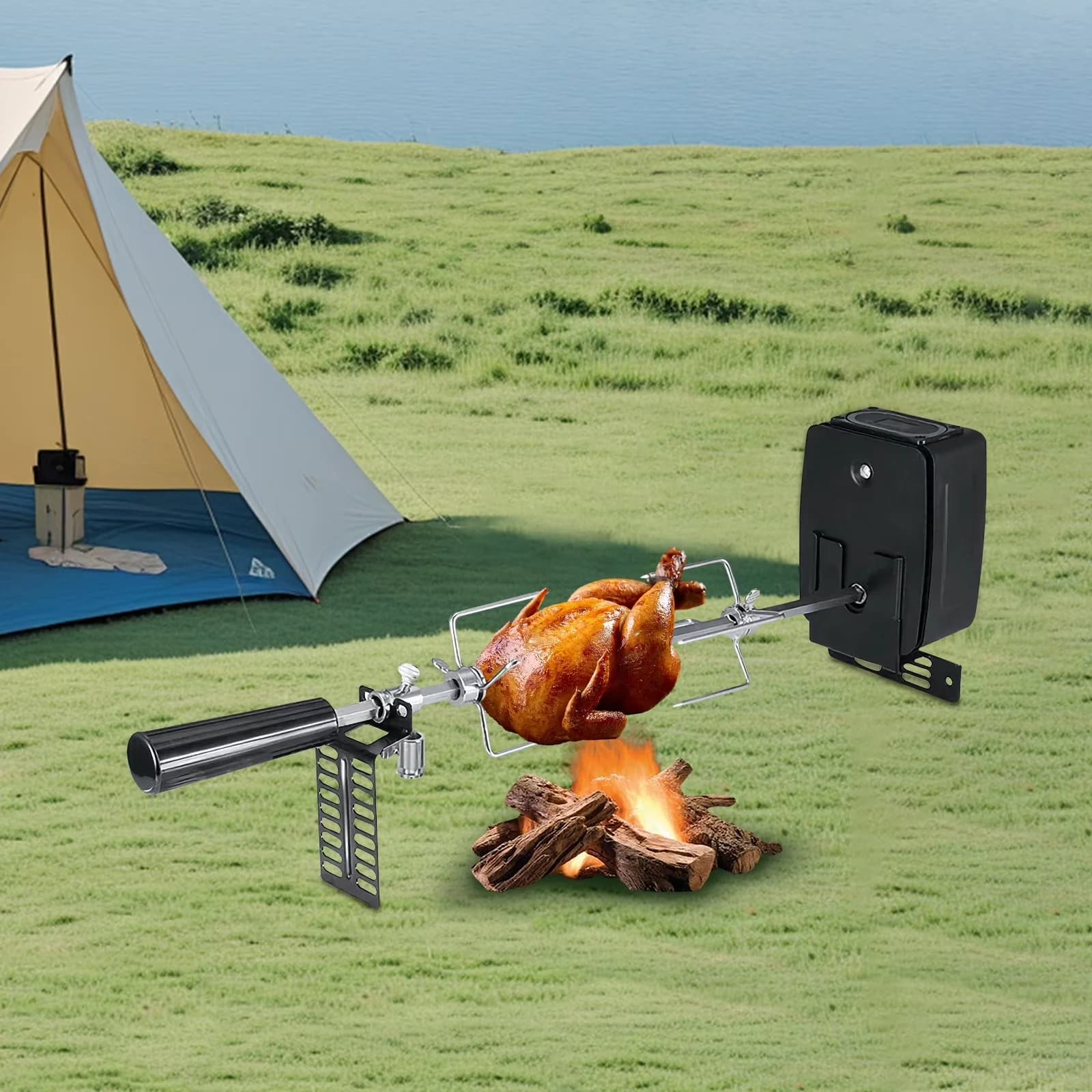 Modern Combo Grill with Barbecue Rack - 2-3RPM - Built to Last Model 88CE57