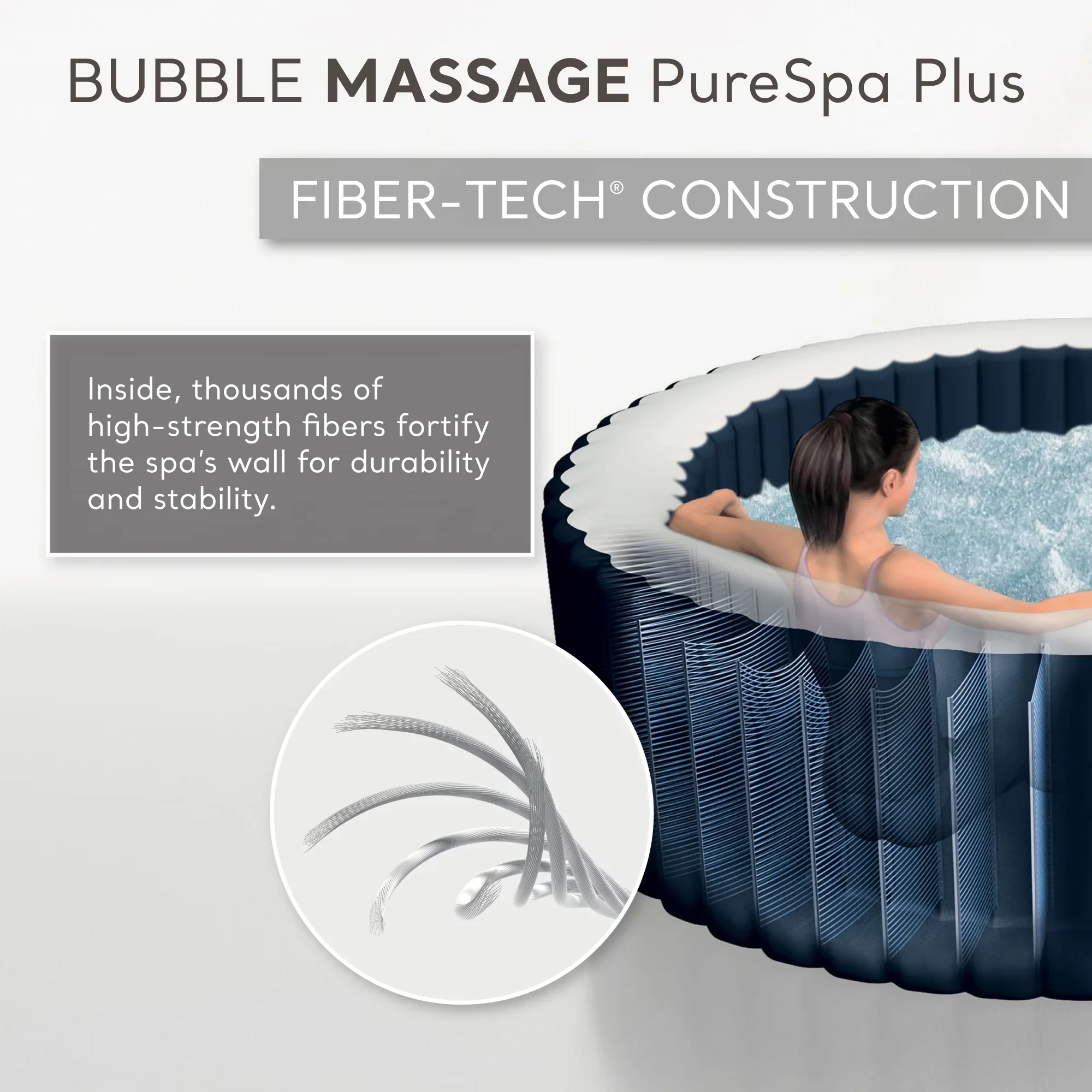Versatile Hot Tub with Inflatable, 85 x 28" - Blue 28431EP - Modern Design Model 28F9D2
