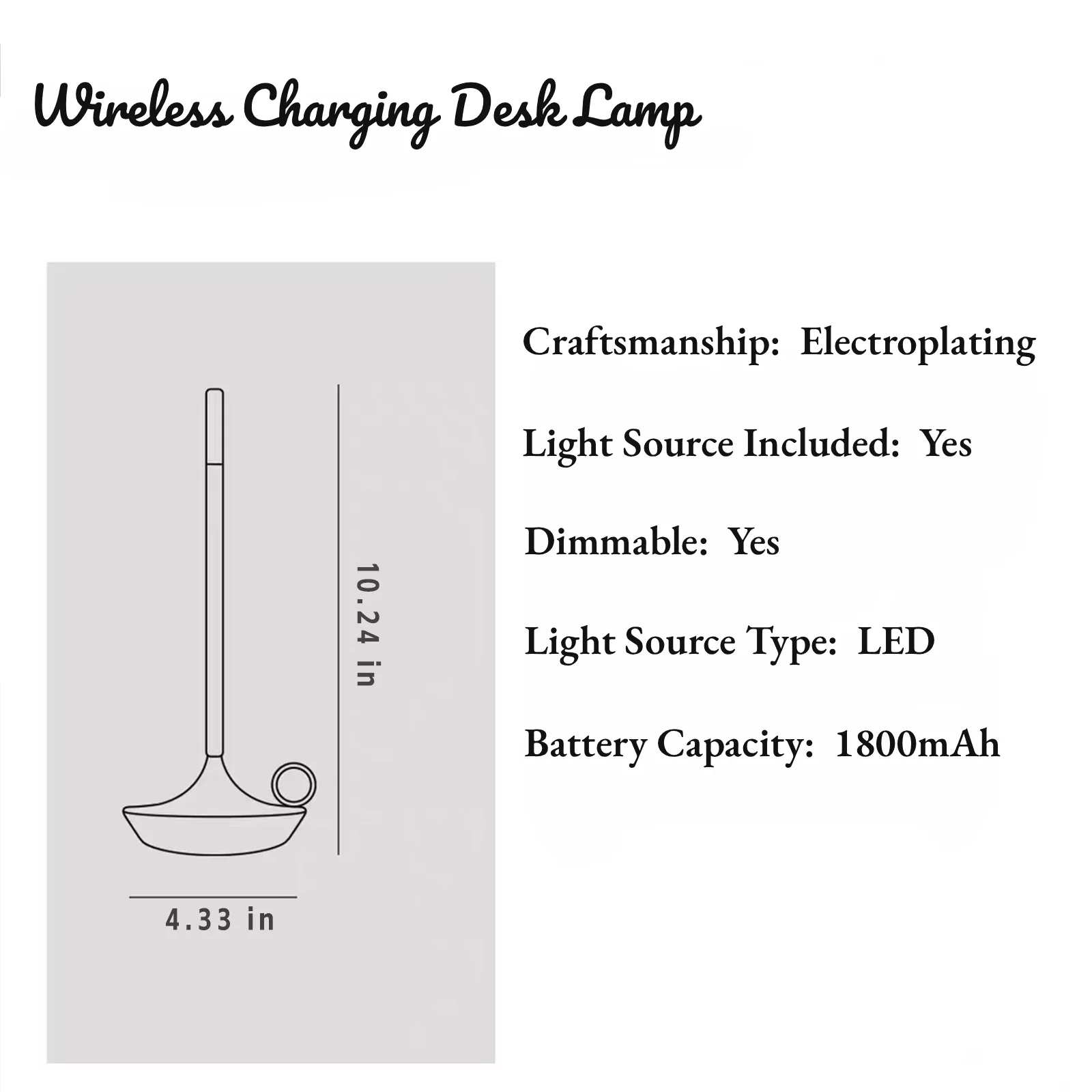 Reliable Desk Lamp with LED, Battery, Atmospheric Candlelight Art LED - Aluminum Oxide Black Model F6565E