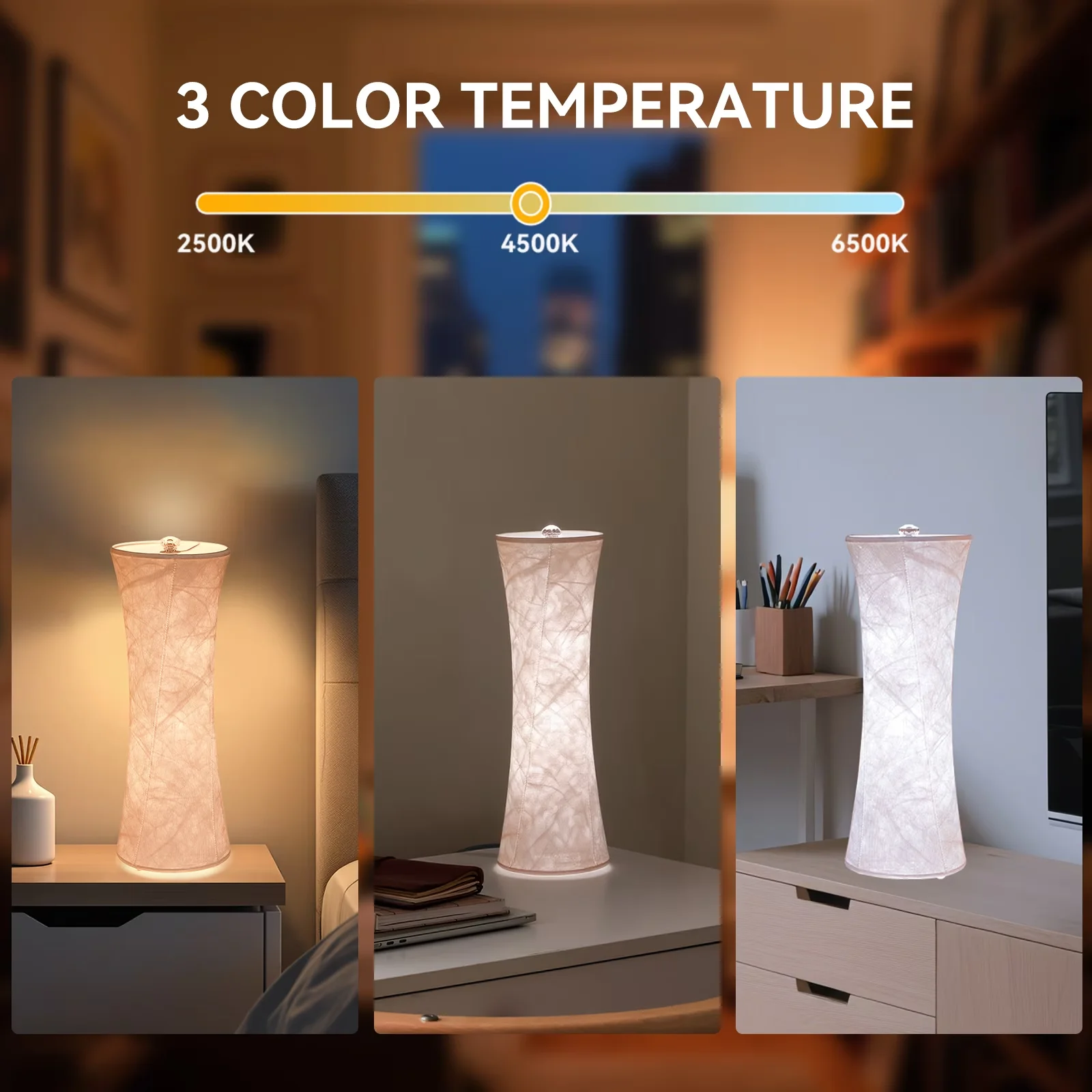 Compact Desk Lamp with LED, Standard Lamps, Dimmable - Tyvek Multicolor Model 6E5FB1