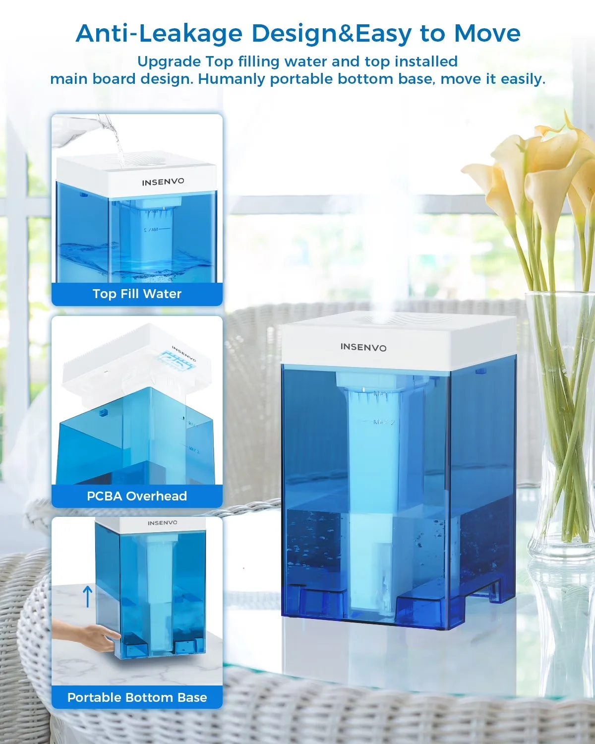 Humidifier Innovative with Automatic Shut-Off, Specifications: Color: Blue - Blue Model B1B9F1