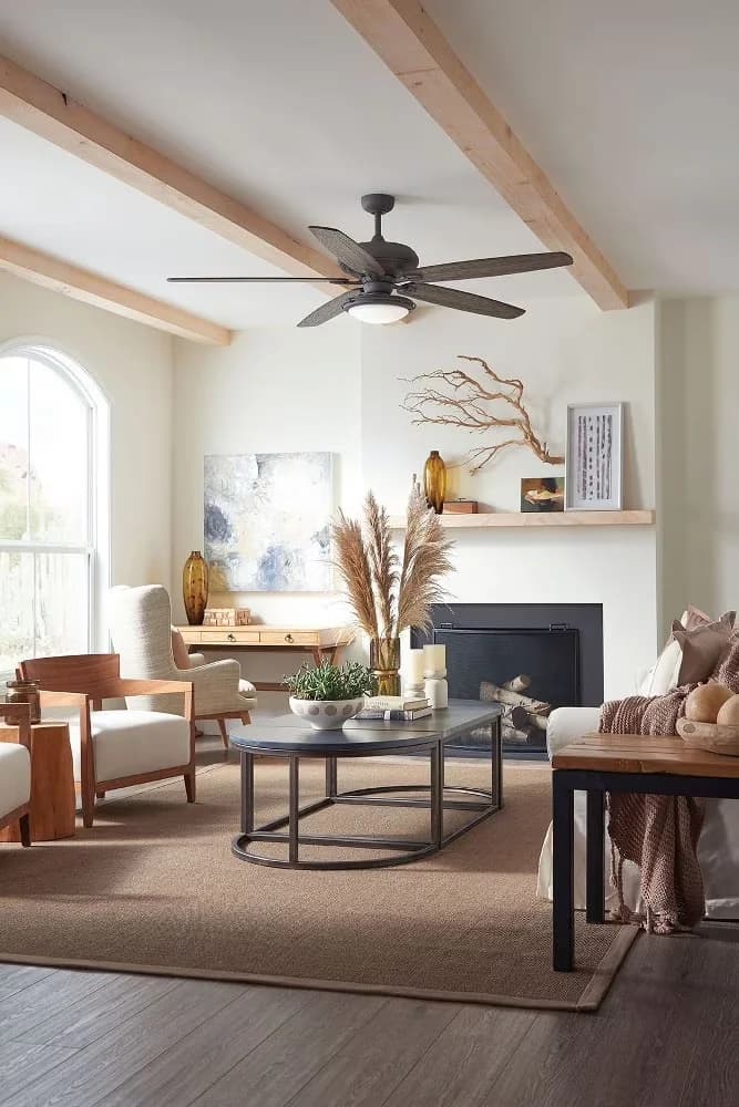Ceiling Fan Innovative with Energy Efficient, Traditional, Voltage: 120 - Silver No Shade Model 5CA536