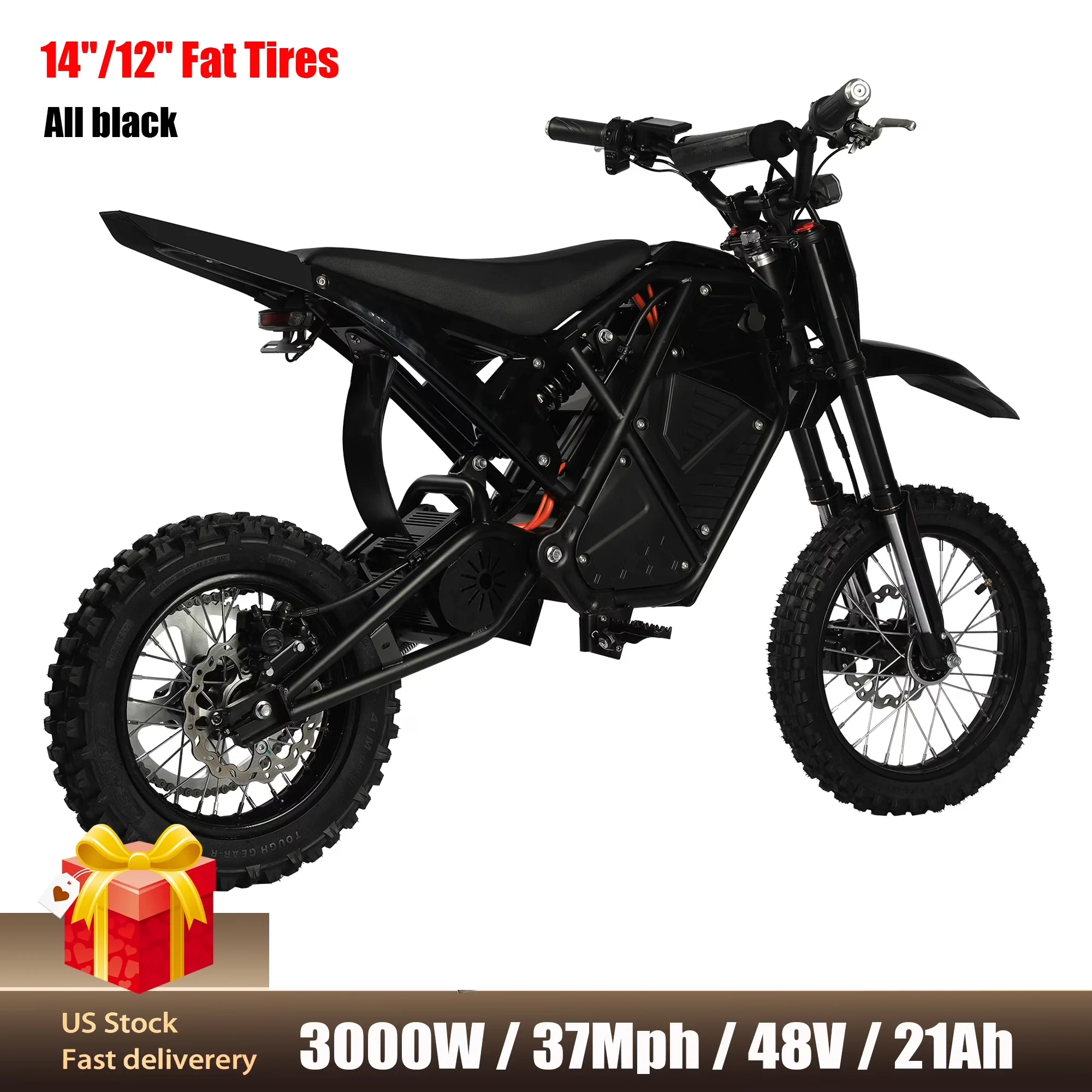 Reliable Electric Bike with Battery, 3000W, 48V - Black for Everyday Use Model EA77DA