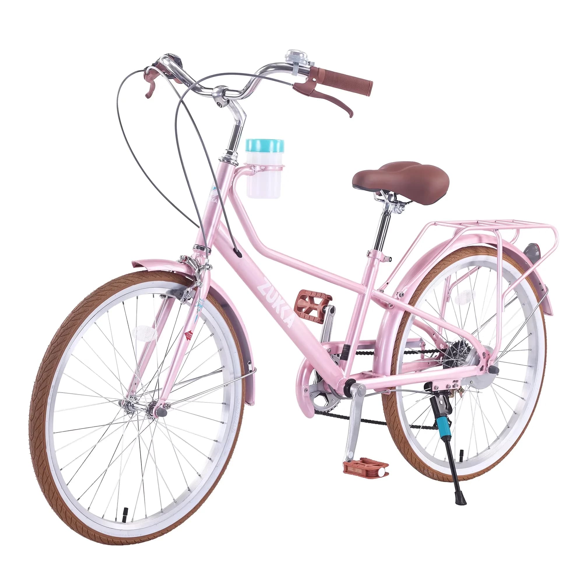 Premium Cruiser Bike with Rack Bicycle, 24 inch - Pink - Premium Collection Model 2B37CA