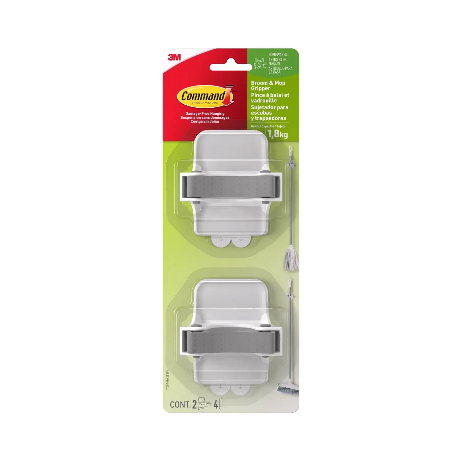Sleek Damage-Free Hanging with Damage Free Organizing, White - White Plastic Model 97B9E1