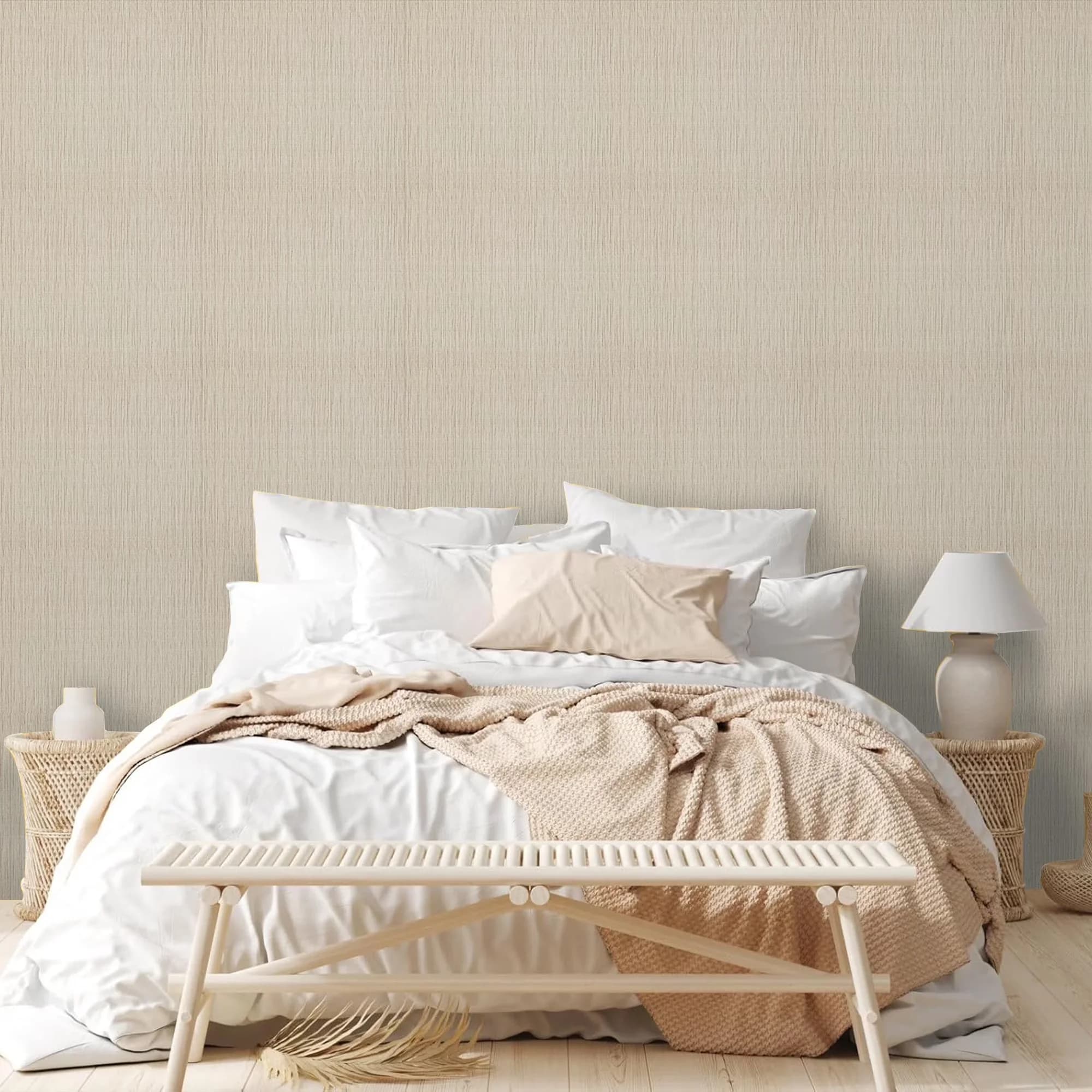 Essential Wallpaper Wall Decals Wall Covering with Removable, Easy To Clean - Beige Pvc for Home Model 05BC9D